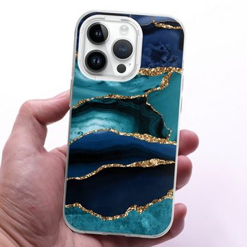 DeinDesign Handyhülle Marmor Trends Glitzer Look, Apple iPhone 14 Pro Silikon Hülle Bumper Case Handy Schutzhülle