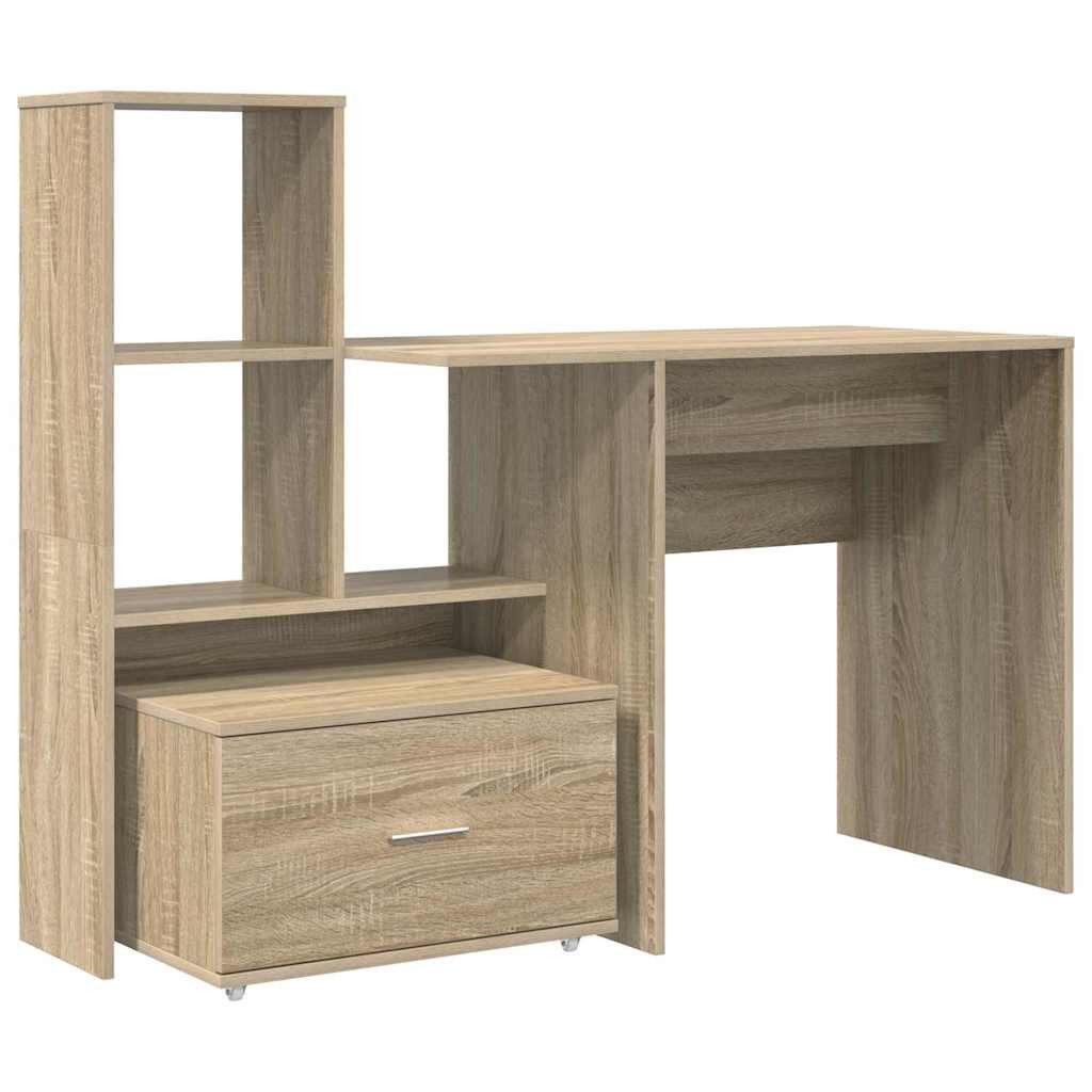 vidaXL Schreibtisch Schreibtisch Sonoma-Eiche 131,5 x 50 x 106,5 cm Holzwer günstig online kaufen