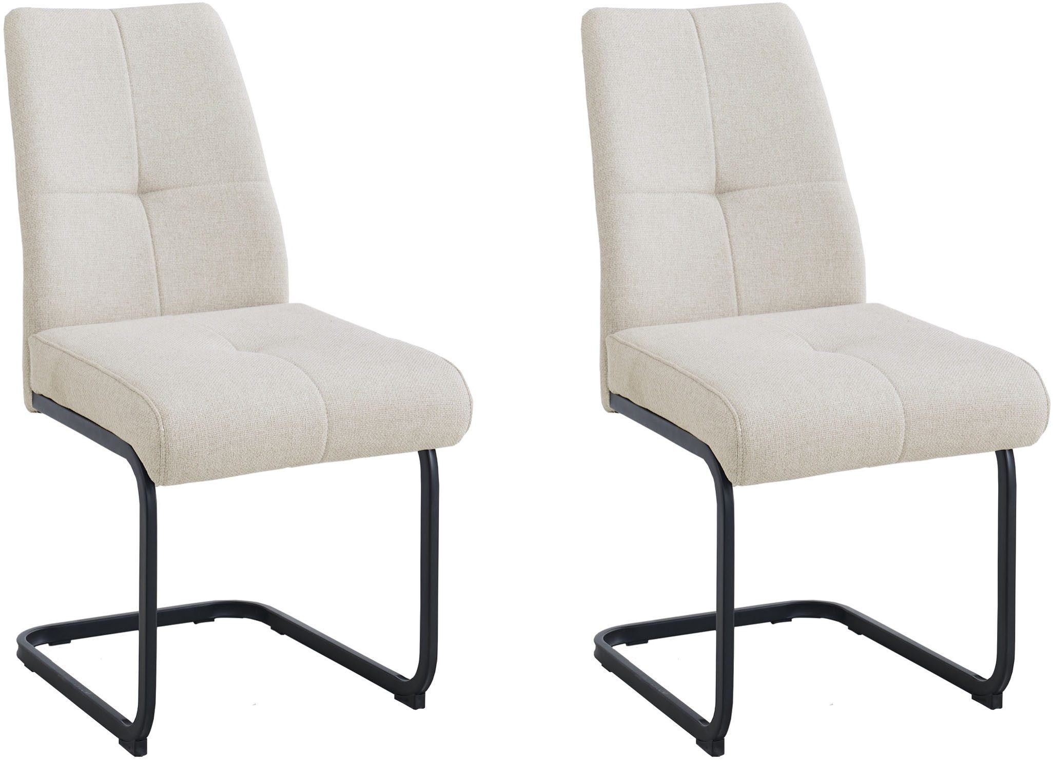 OTTO home Freischwinger Alabama, 2er-Set, Federkern (Set, 2 St), gemütlicher Esszimmerstuhl mit Federkern und robustem Webstoff
