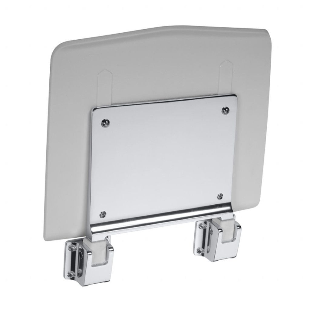 BRILLANTBAD® Duschhocker BELP Duschklappsitz Edelstahl poliert Kunststoff Weiß Bad >> Bohren