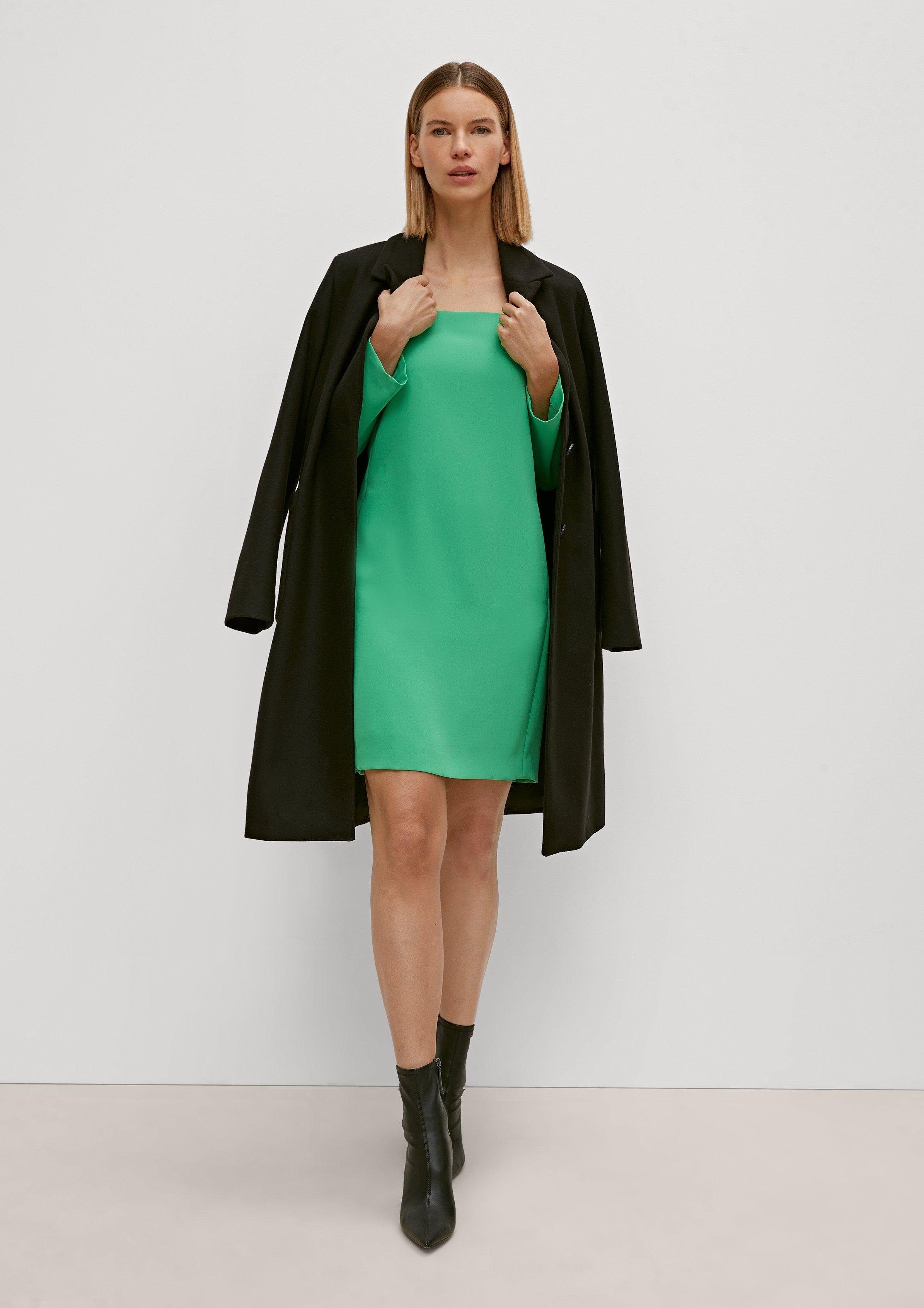 Comma Kleid mit grün Karreeausschnitt Minikleid
