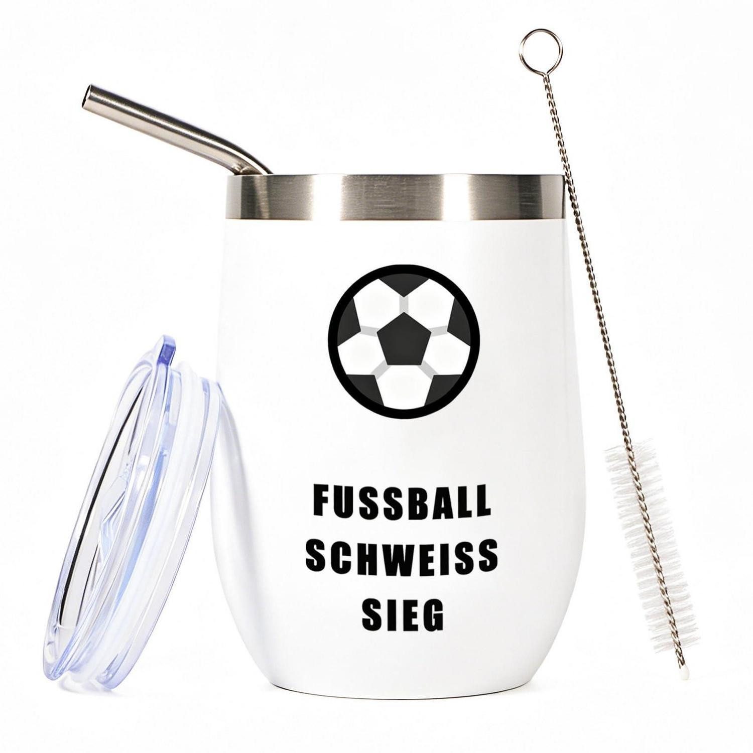 LuxusKollektion Thermobecher Thermobecher Fußball Fan Edelstahl mit Deckel, Metall