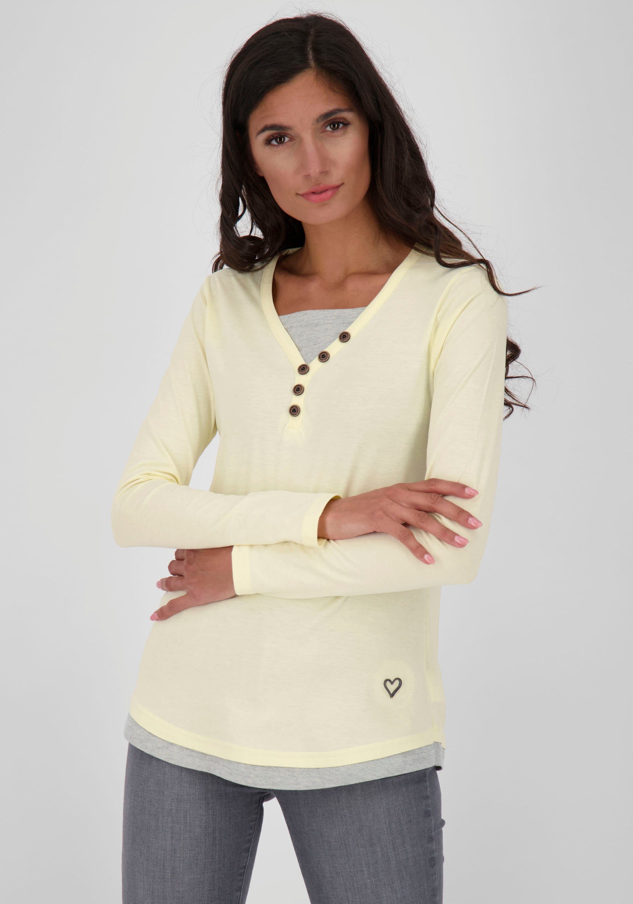 & Kickin Alife Longsleeve A T-Shirt LelitaAK butter im 2-in-1-Look feminines