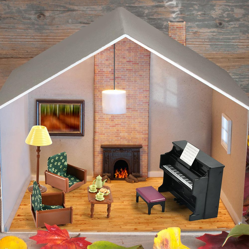 CLTYQ Puppenhausmöbel Miniatur-Wohnzimmerzubehör,imuliertes Klaviermodell, für Puppenhäuser, Puppenhaus-Dekoration, Zubehörset für DIY-Puppenhausdekoration – Bild 3 von 5