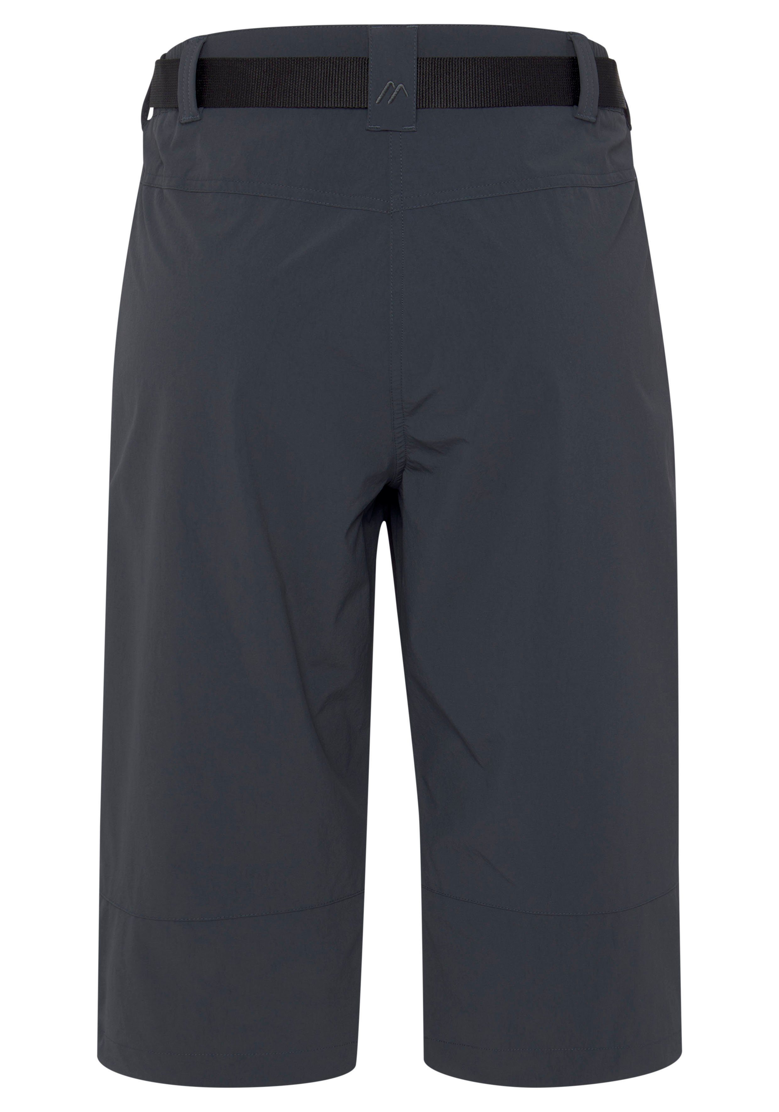 Maier Sports 4-Wege-Stretch, (Set, anthracite auch Gürtel) 2-tlg., Größen erhältlich Caprihose großen in