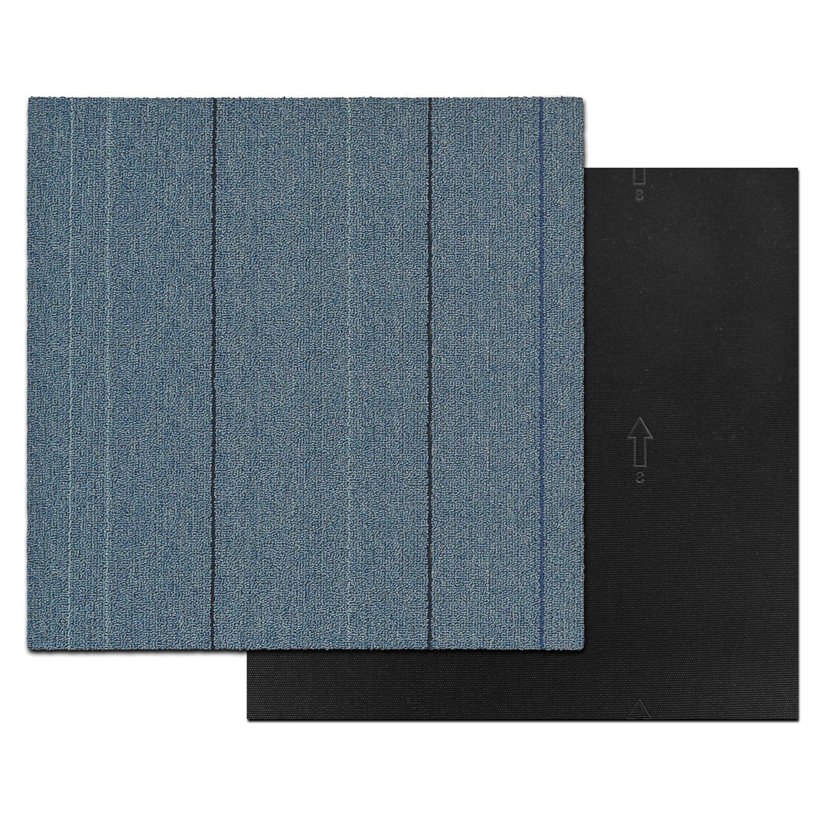 Farben, Bodenschutz, Teppichfliese San mm, B3 - cm, selbstliegend 50x50 Fliese, Marino, Blau quadratisch, Karat, 4,5 verschiedene Höhe:
