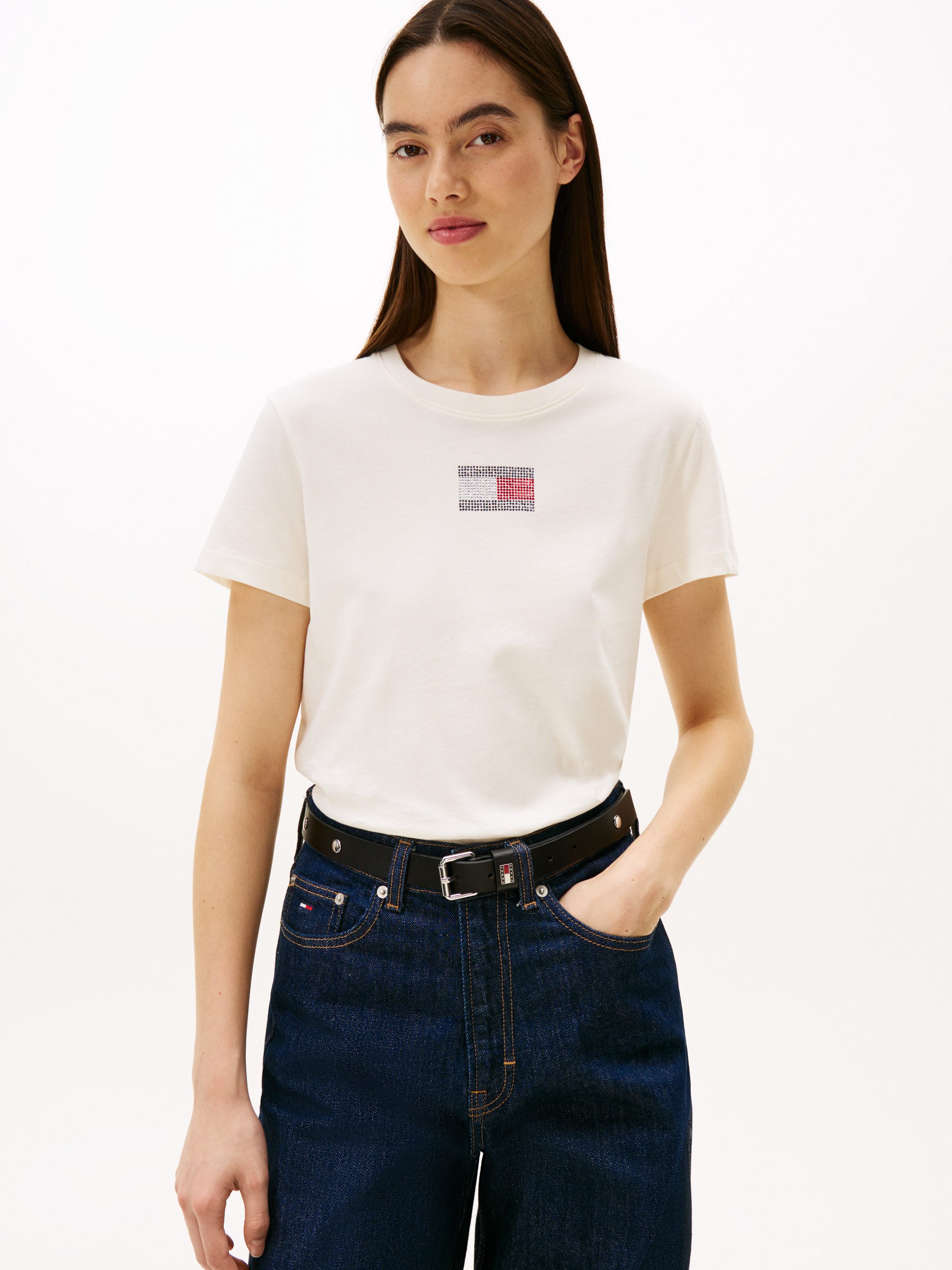 Tommy Jeans Kurzarmshirt TJW REG PARTY FLAG TEE EXT günstig online kaufen