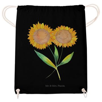 Mr. & Mrs. Panda Sporttasche Blume Sonnenblume - Schwarz - Geschenk, Stoffbeutel, Sonnenblumen, Sp (1-tlg), Umweltfreundlich