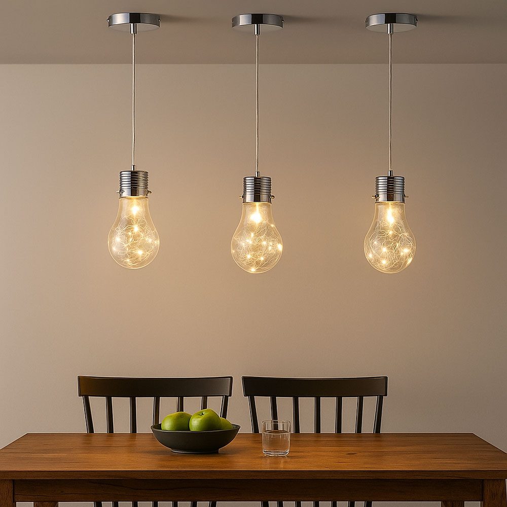 etc-shop Pendelleuchte, Leuchtmittel nicht inklusive, Pendelleuchte Glühbirne Vintage Lampe Wohnzimmer
