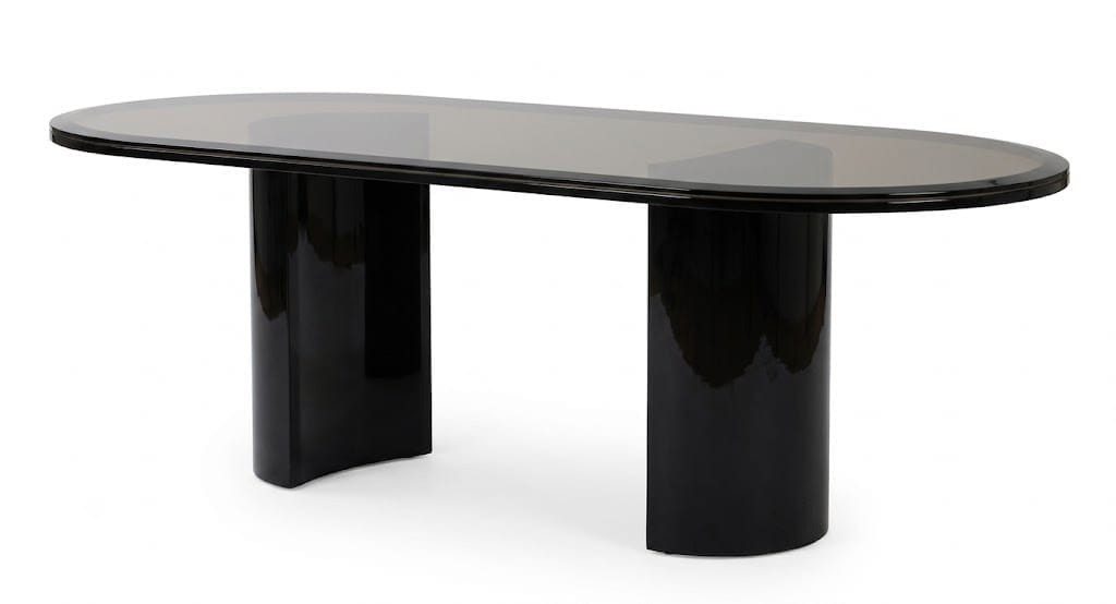Xlmoebel Säulen-Esstisch Esstisch Modern Schwarz MDF Oval Esstisch Esszimmer Tisch 230 x 110 cm (1-St., 1-tlg)