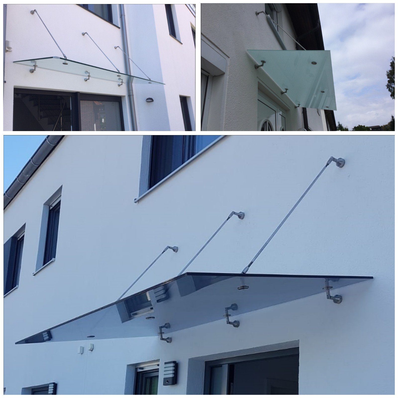 Fischer und Adamek Vordach Glasvordach Vordach für Haustür Türvordach Ãberdachung VSG 13 mm