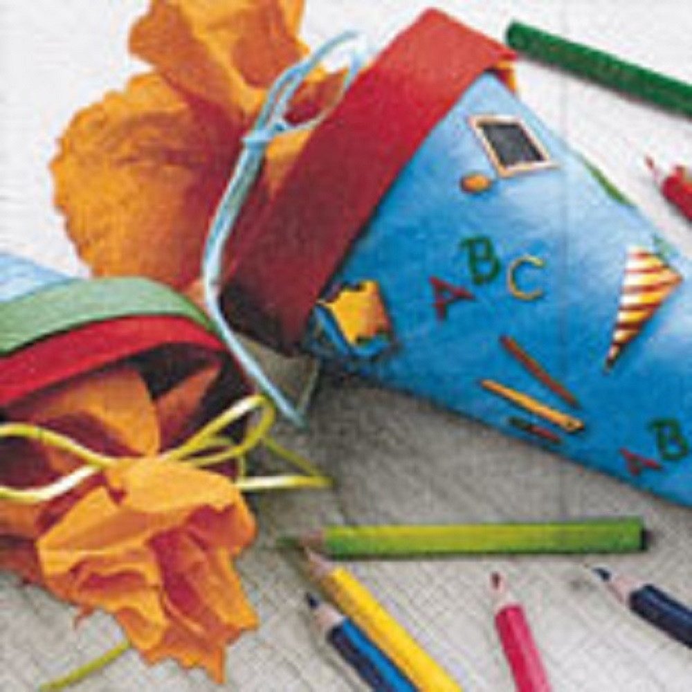 Paper+Design Papierserviette 20 LUNCH SERVIETTEN 33x33cm Schultüte Schulanfang/START SCHOOL