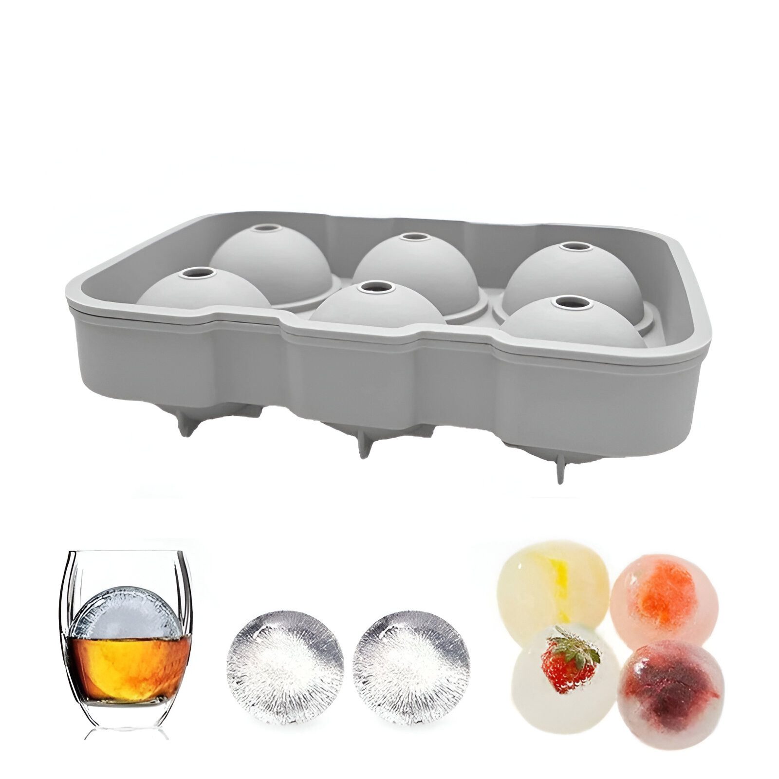 WS-Trend Eiswürfelform XL Eiskugel Eiswürfelform aus Silikon mit abnehmbarem Deckel XL, (1-tlg)