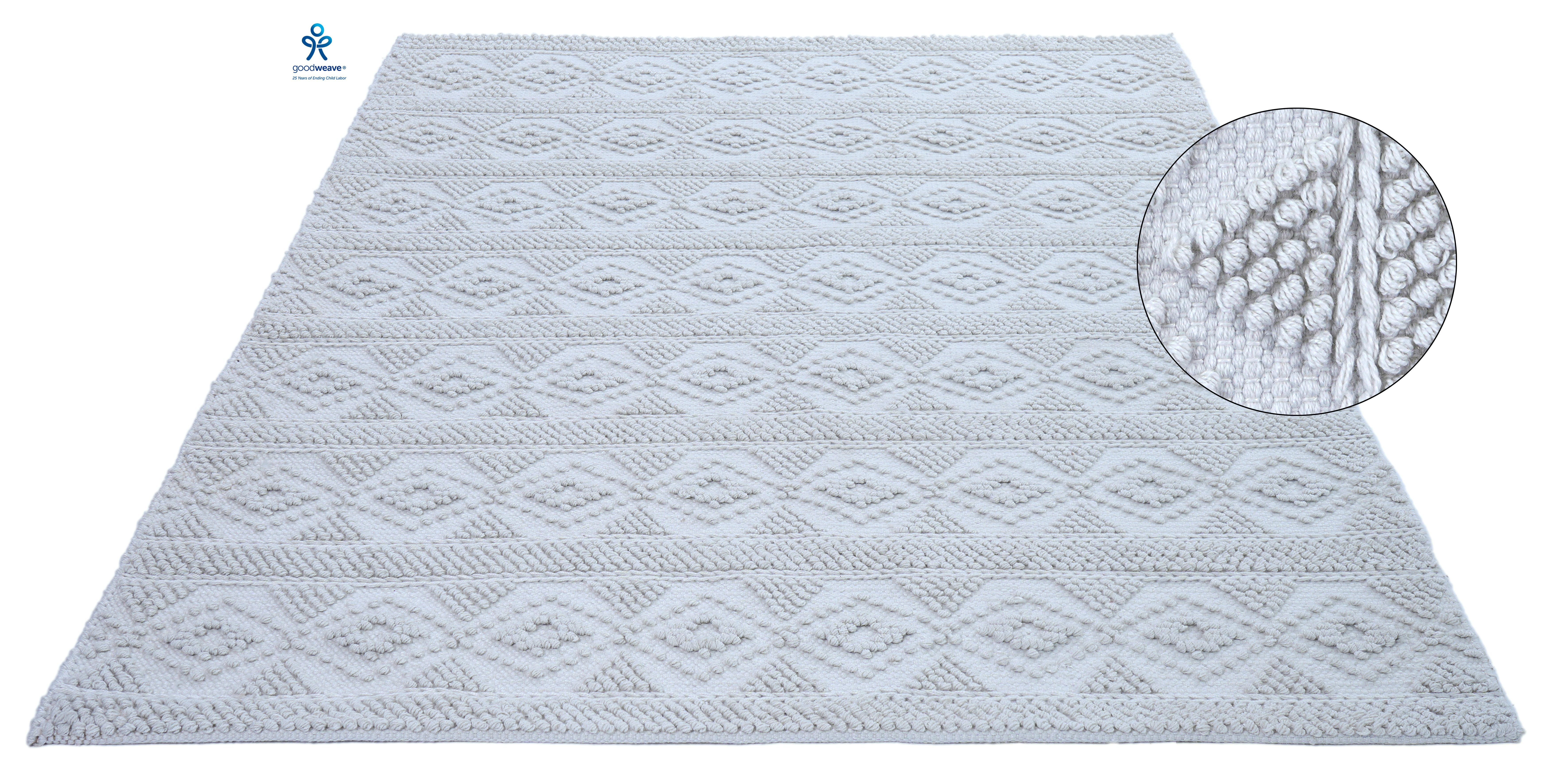 my home Teppich Tornio, in Woll-Optik auch für Balkon und Terrasse, Boho, rechteckig, Höhe: 10 mm, In- und Outdoor geeignet, wetterfest & UV-beständig, Hoch-Tief- Optik