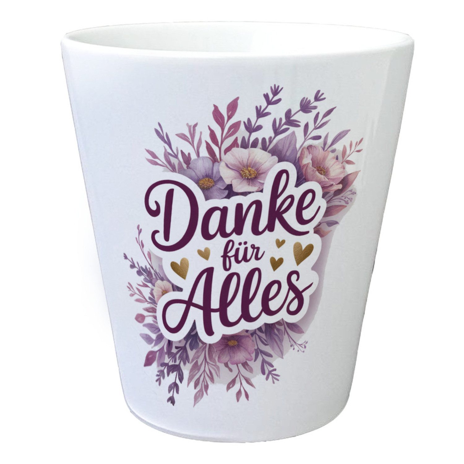 Blumentopf Danke Für Alles Blumentopf mit Aquarellblumen