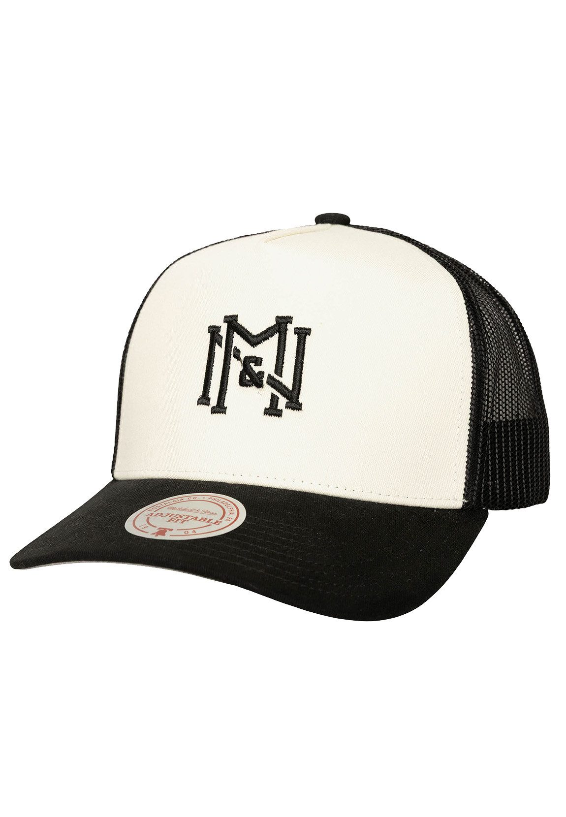 Mitchell & Ness Trucker Cap Mitchell & Ness Branded Icon Trucker Cap ICON LOGO Offwhite Black