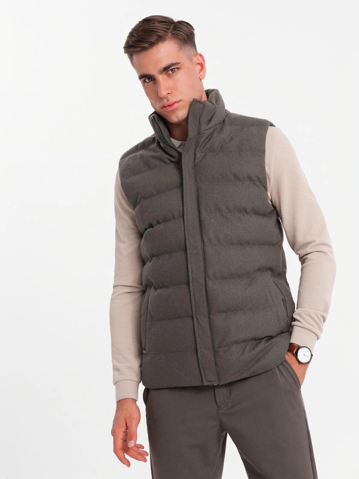 OMBRE Steppweste Gesteppte ärmellose Herrenjacke aus günstig online kaufen