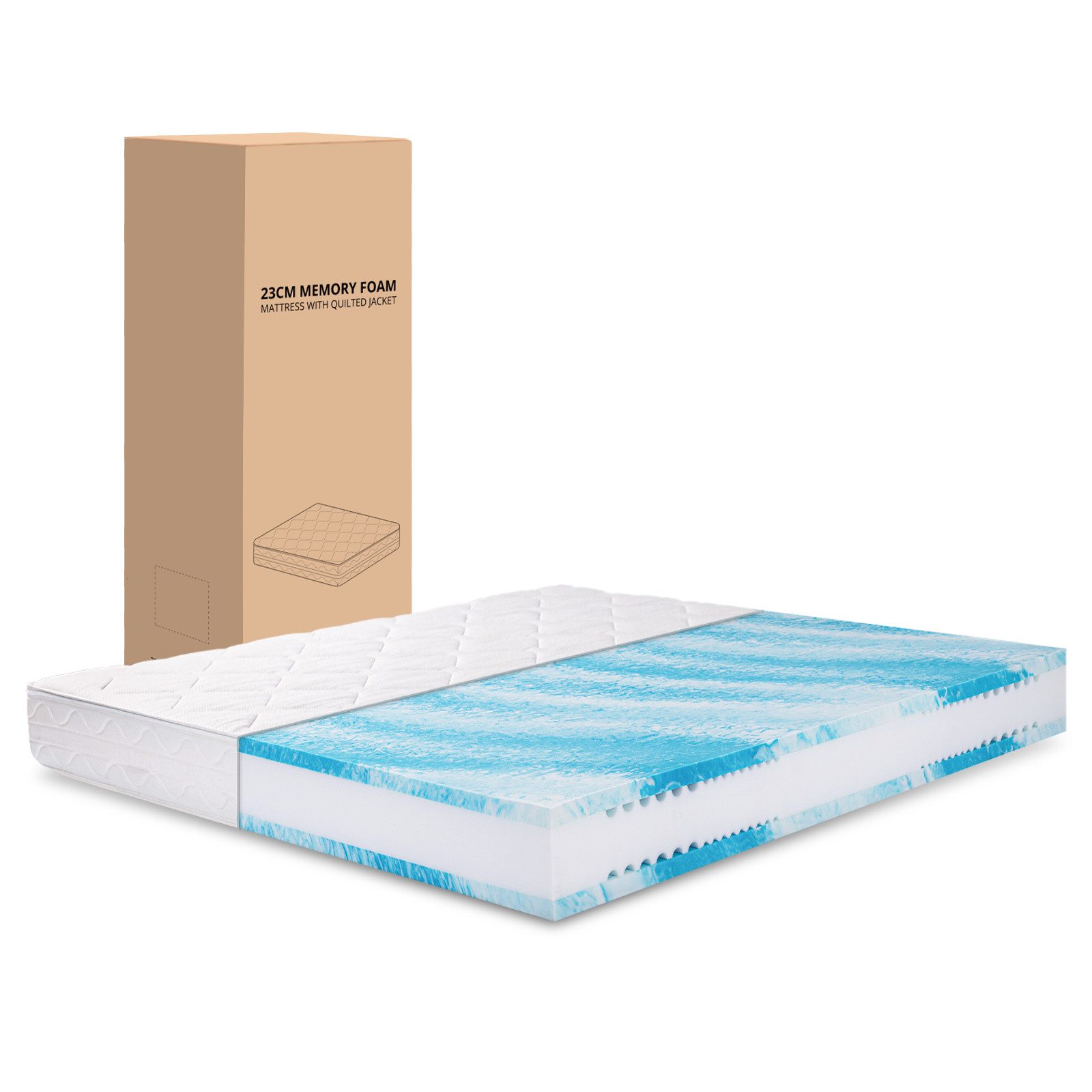 Kaltschaummatratze H3, 23 cm 7-Zonen mit Viscoschaum, Memory Foam, Druckentlastend, emerspring, 23 cm hoch, Ergonomische Schaummatratze mit Druckentlastung für alle Schläfer