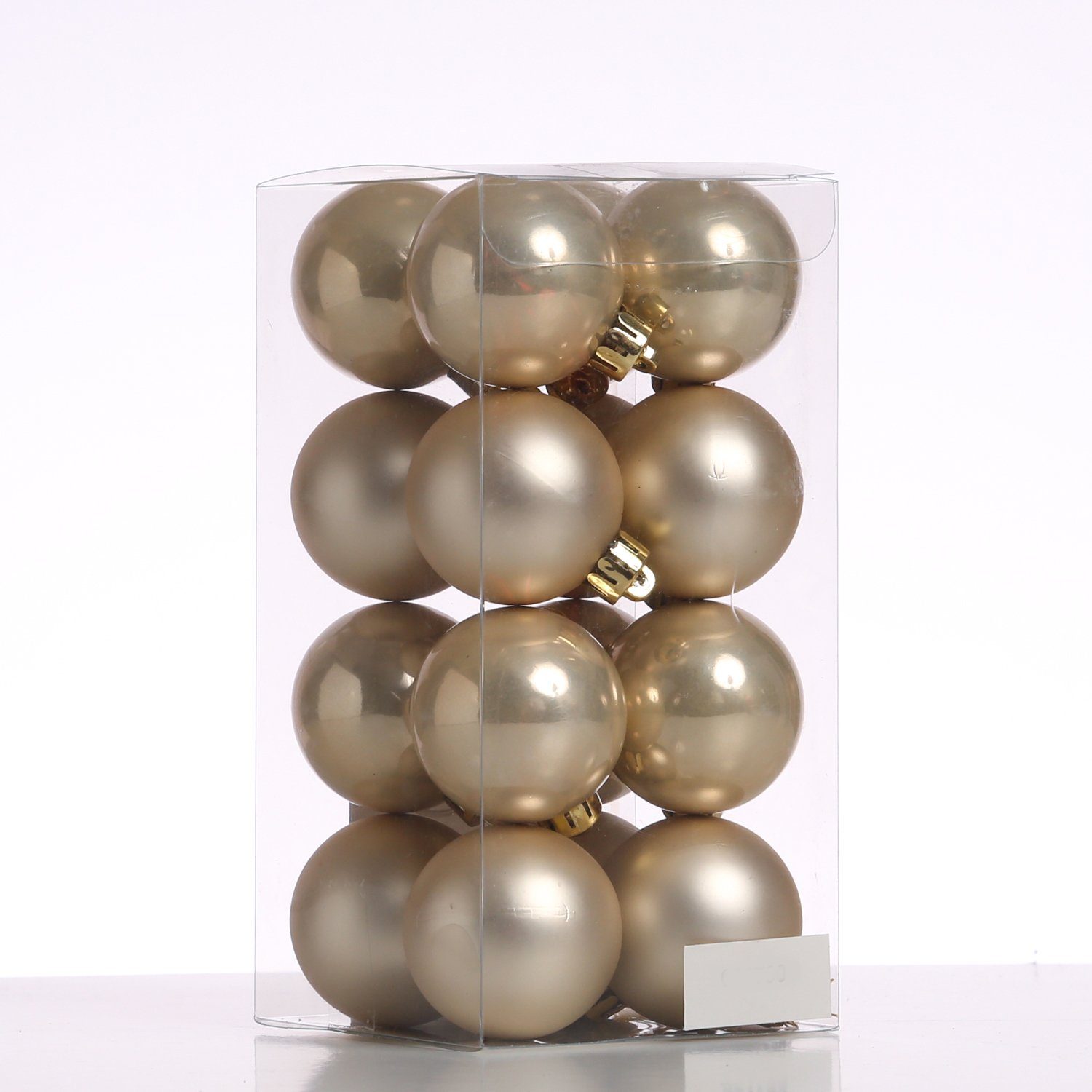 Weihnachtsbaumkugel Christbaumkugeln Weihnachtskugeln bruchfest 4cm creme 16er Set