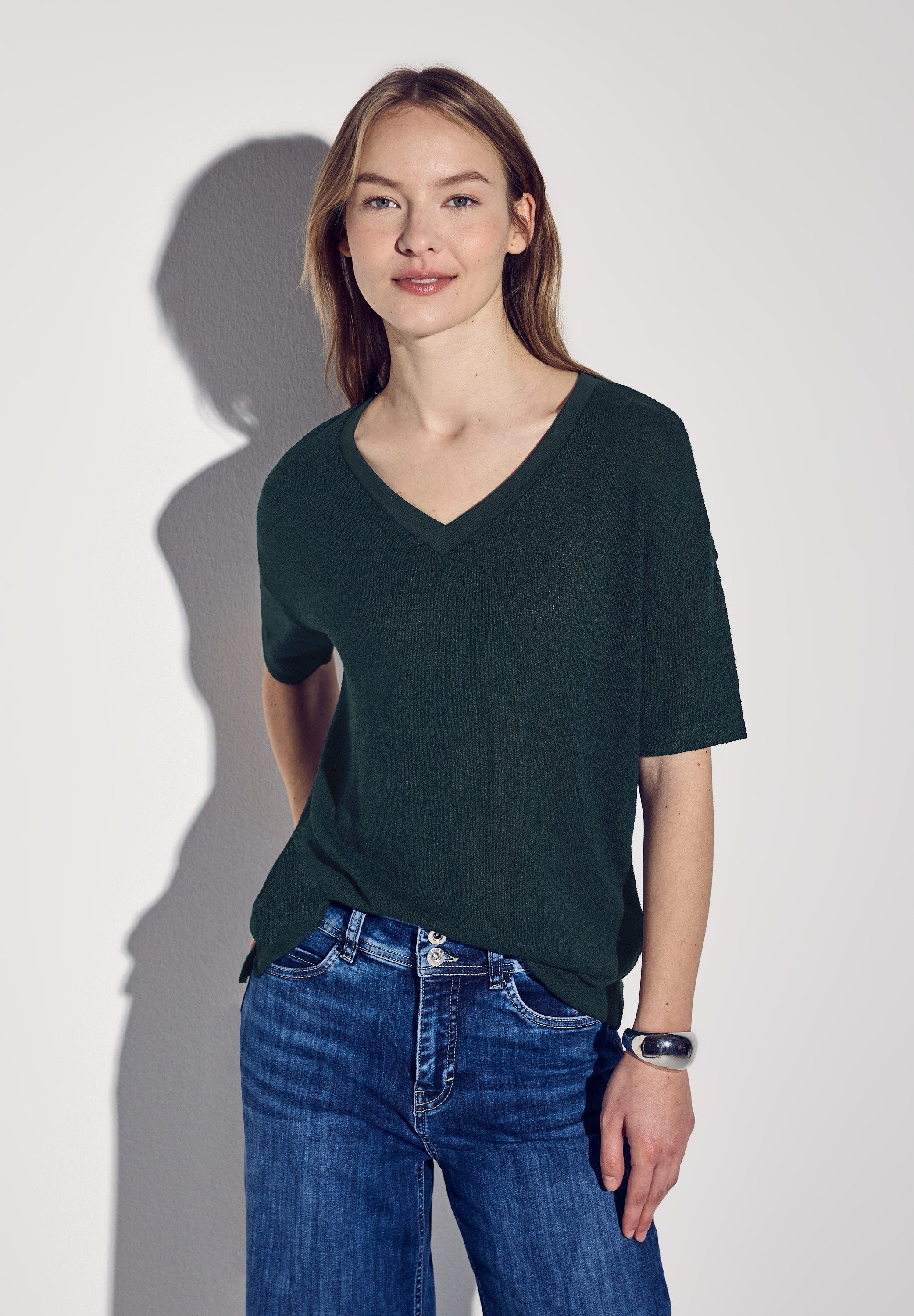 STREET ONE T-Shirt mit V-Ausschnitt