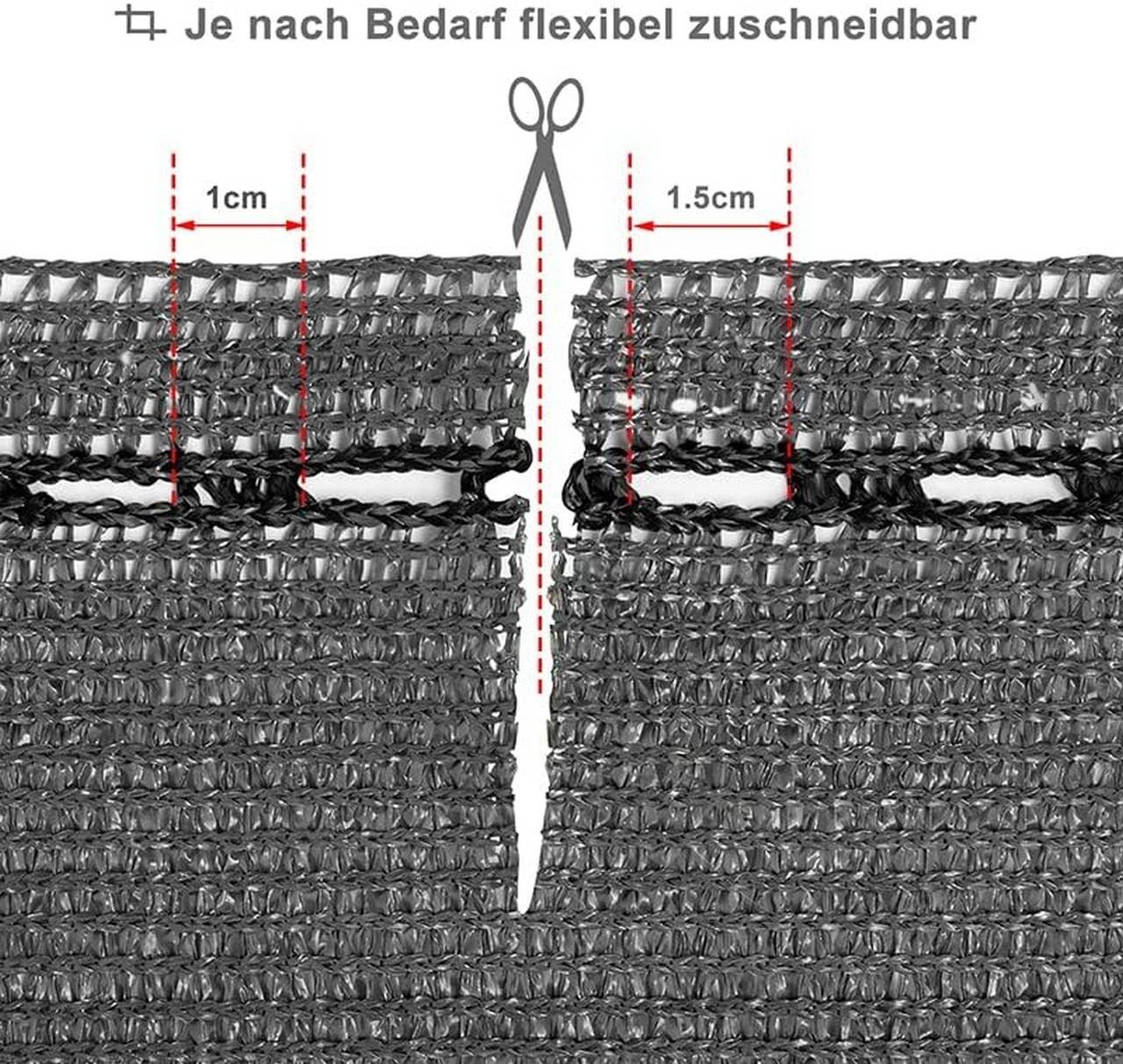 Woltu Blende, Zaunblende Schattiernetz mit Kabelbinder,anthrazit