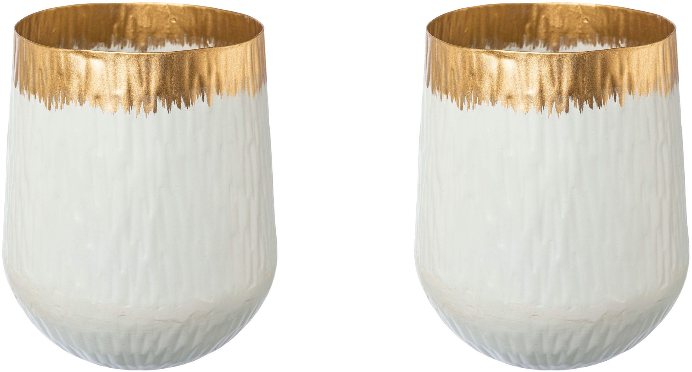 Creativ deco Tischvase AGNES (2 St), mit schickem Gold Detail | Tischvasen