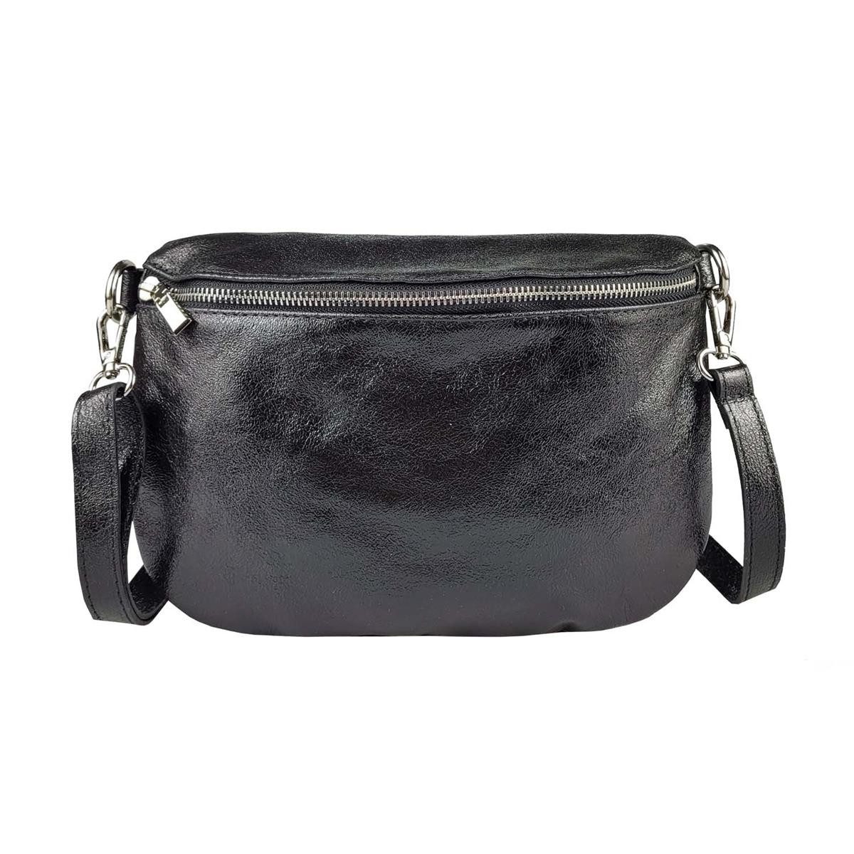 Bauchtasche Made in Italy Damen Leder Bauch- Gürteltasche CrossOver Body Bag Handy