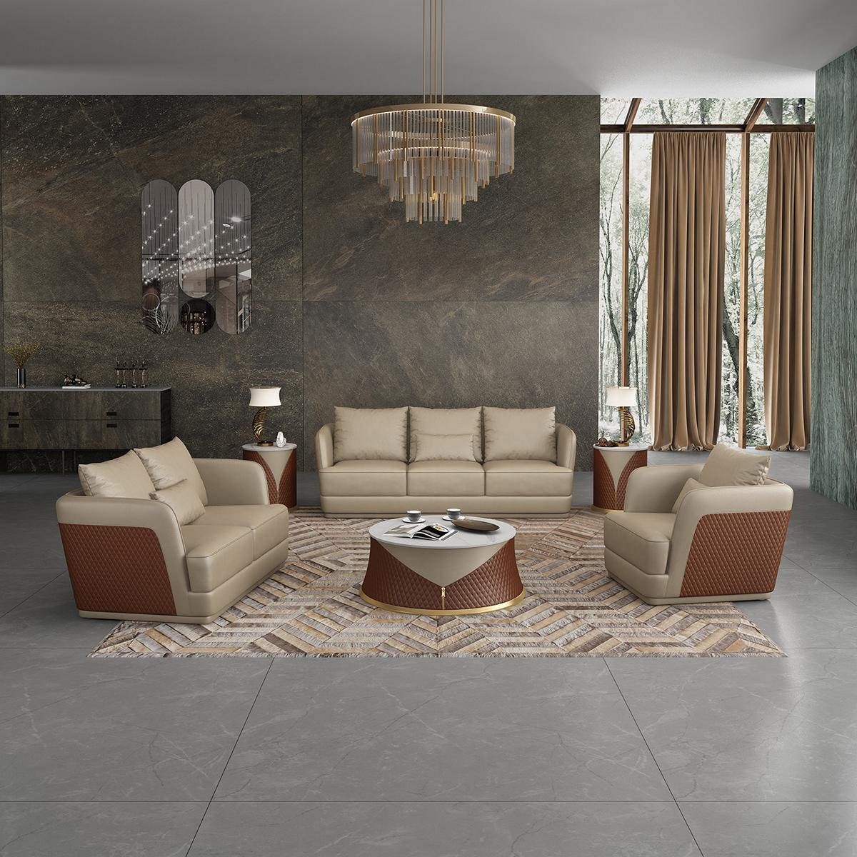 Luxus Moderne 3-Sitzer, Design Sofa Grau Sofas JVmoebel Couch 3 Polster Sitzer