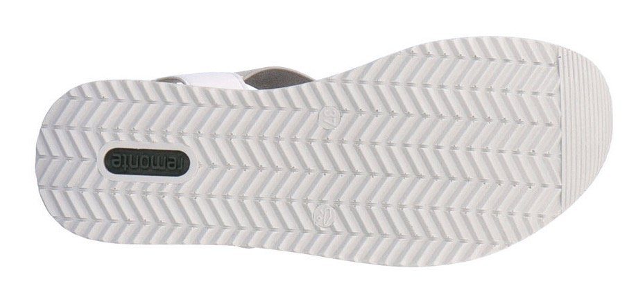 flexiblen mit Remonte G Gummiriemchen, Weite Sandale weiß-silberfarben (weit)