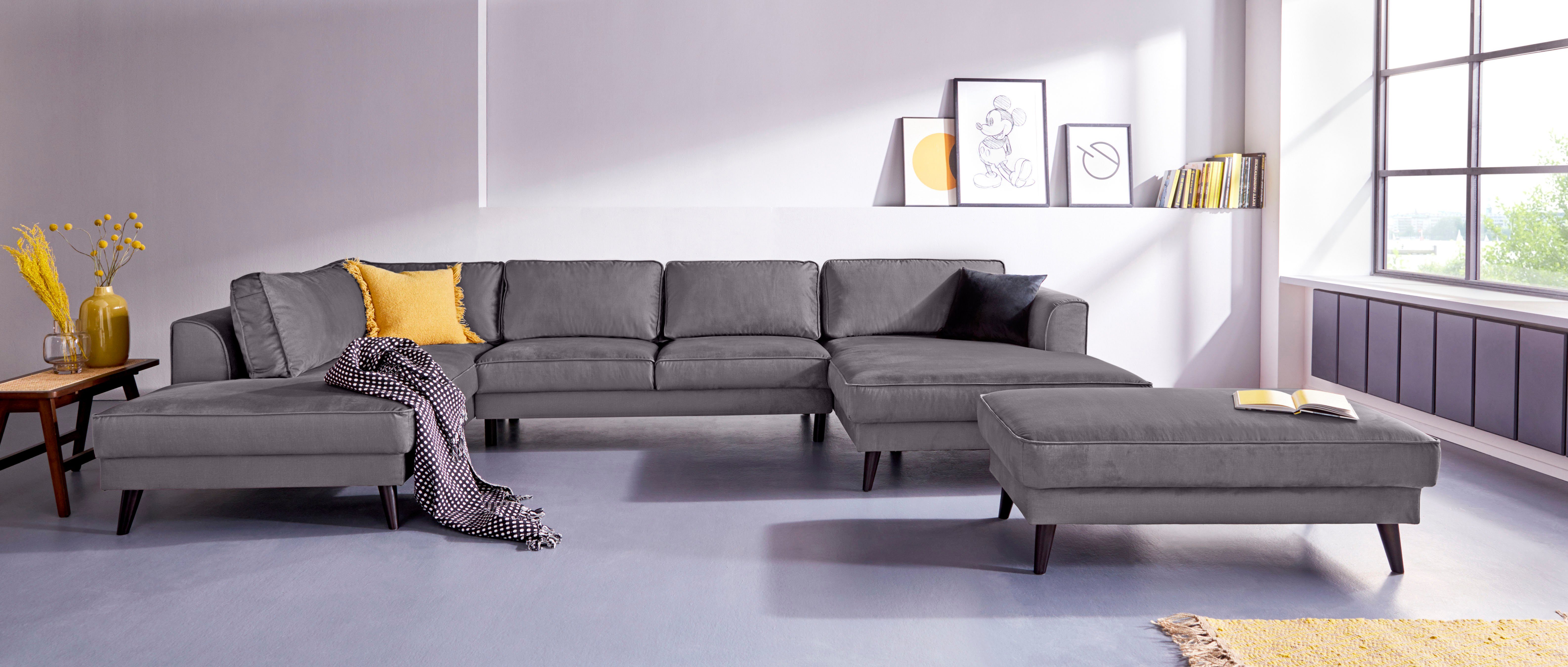 Home affaire Wohnlandschaft Lumber Jack, viel Platz, bequem, Breite 354cm, hoher Fuß, U-Form, in moderner Optik