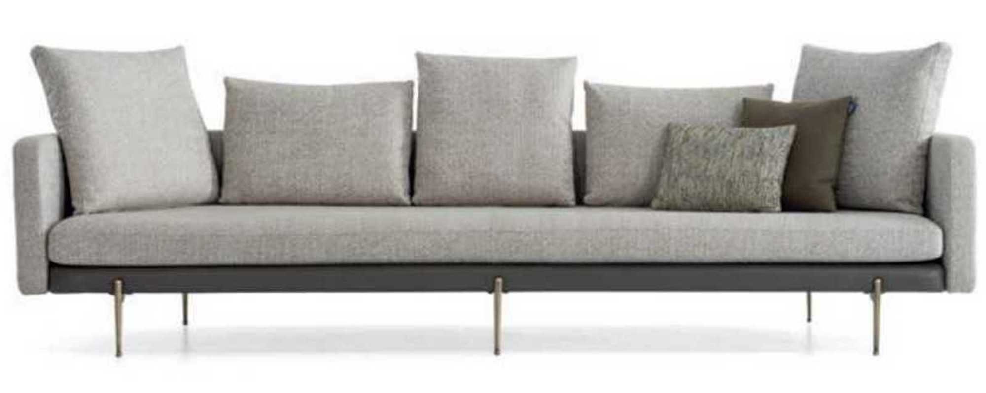 JVmoebel Sofa Luxus Sofa Grau Farbe Wohnzimmer Polster Textil 5 sitzer, 1 Teile, Made in Europa