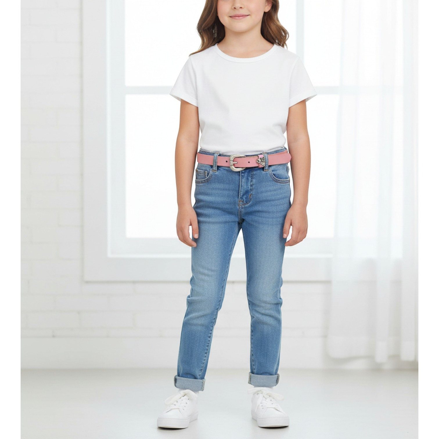 FRONHOFER Hüftgürtel Kinder Rindleder schmal (1-St) Häschen-Schnalle, schmal