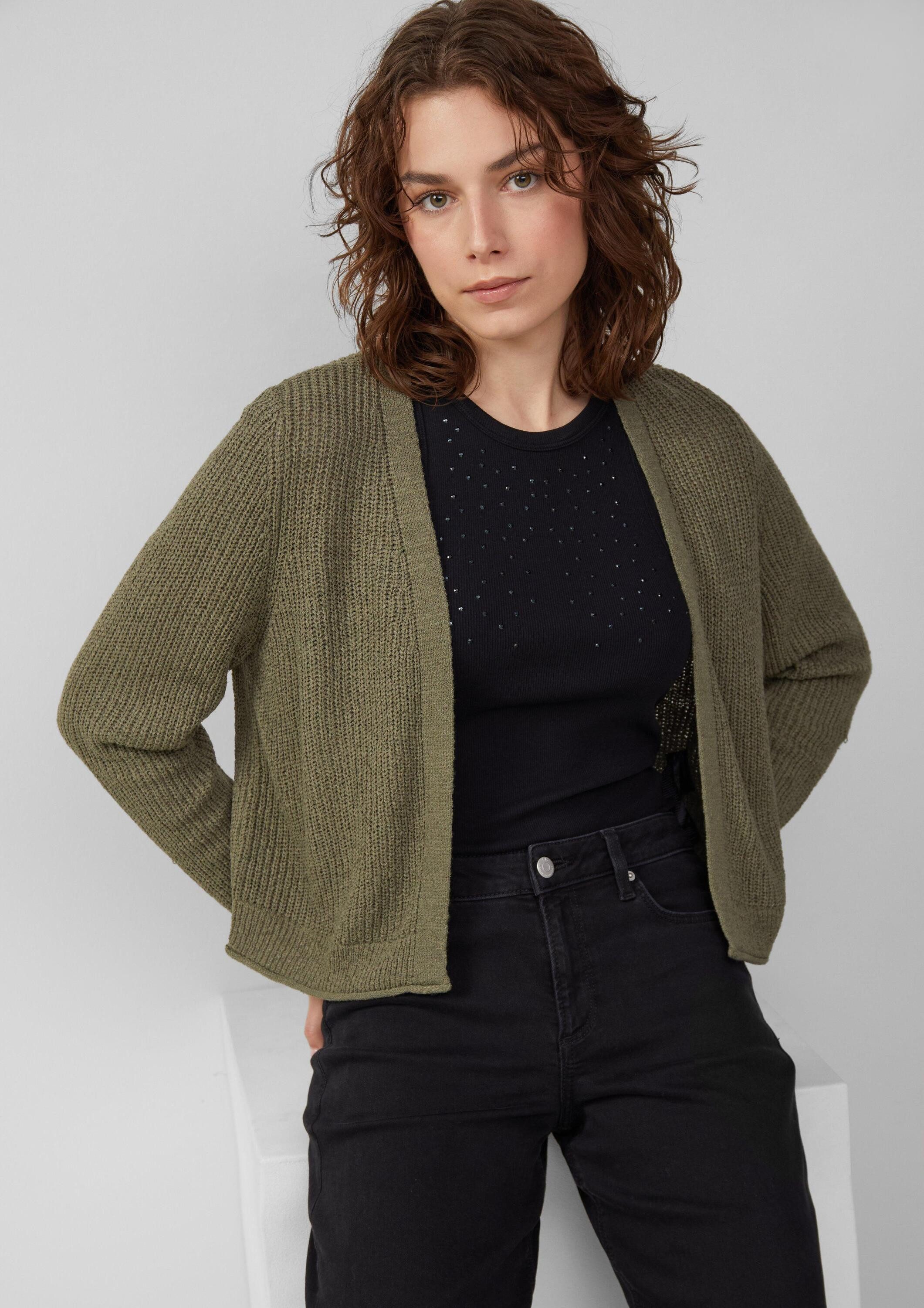 QS Cardigan Strickjacke Strickjacke aus Bändchengarn günstig online kaufen