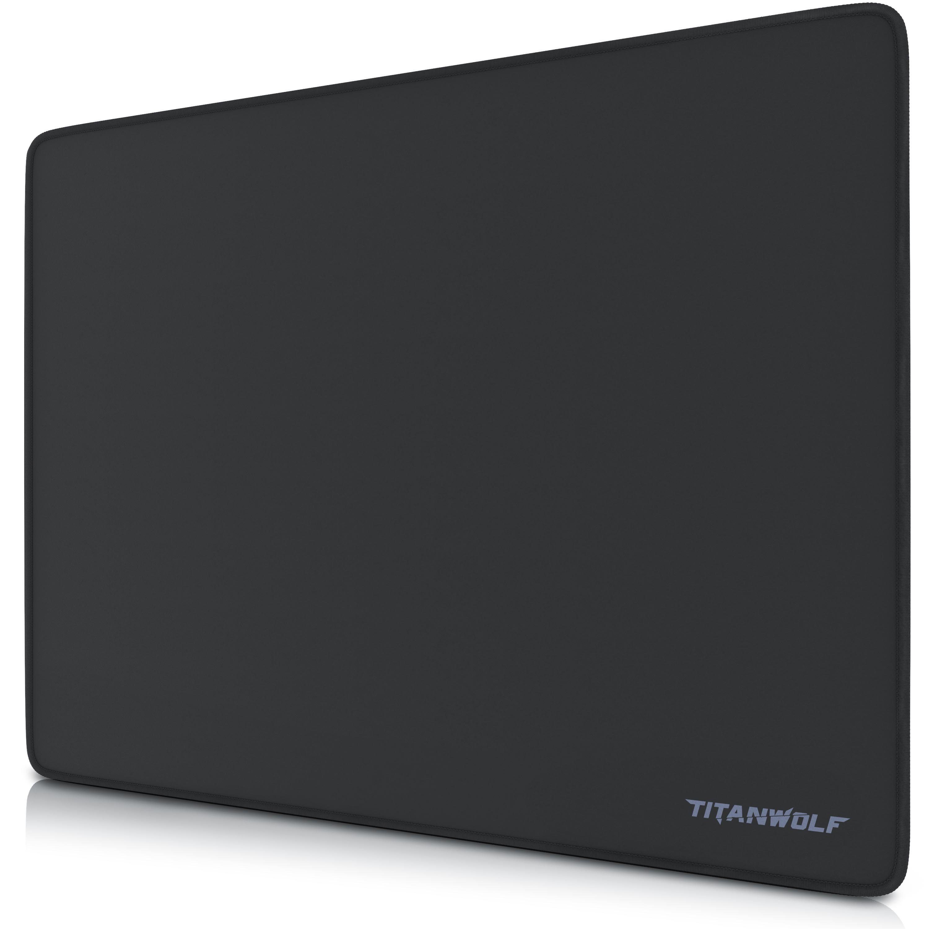 Titanwolf Gaming Mauspad XL Speed Mousepad 440 x 350 x 3 mm, Tischunterlage, strapazierfähig (1-St), rutschfest, abwaschbar, Geschwindigkeit & Präzision, schwarz