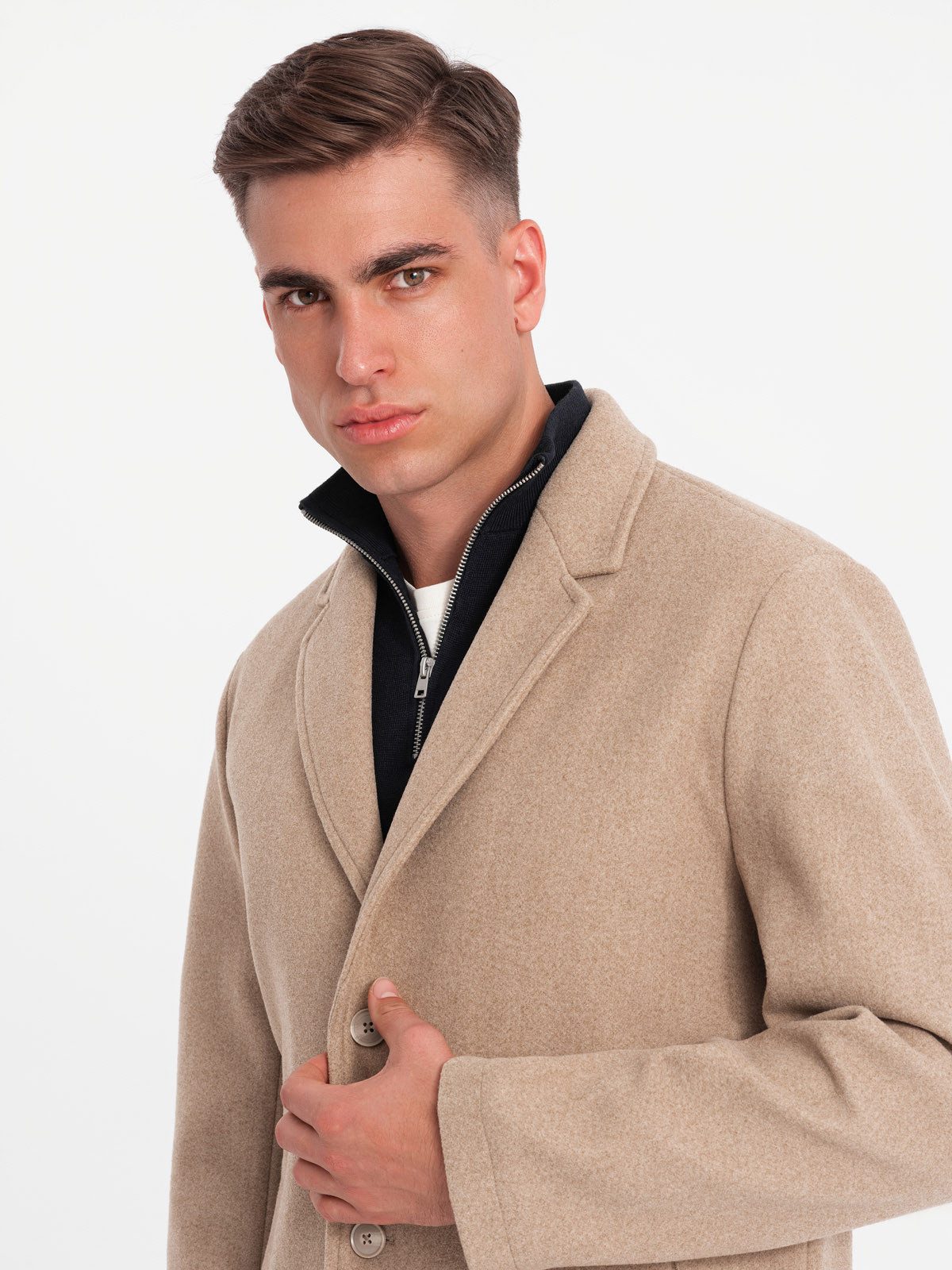 OMBRE Wintermantel Einreihiger Herrenmantel ohne Futter günstig online kaufen