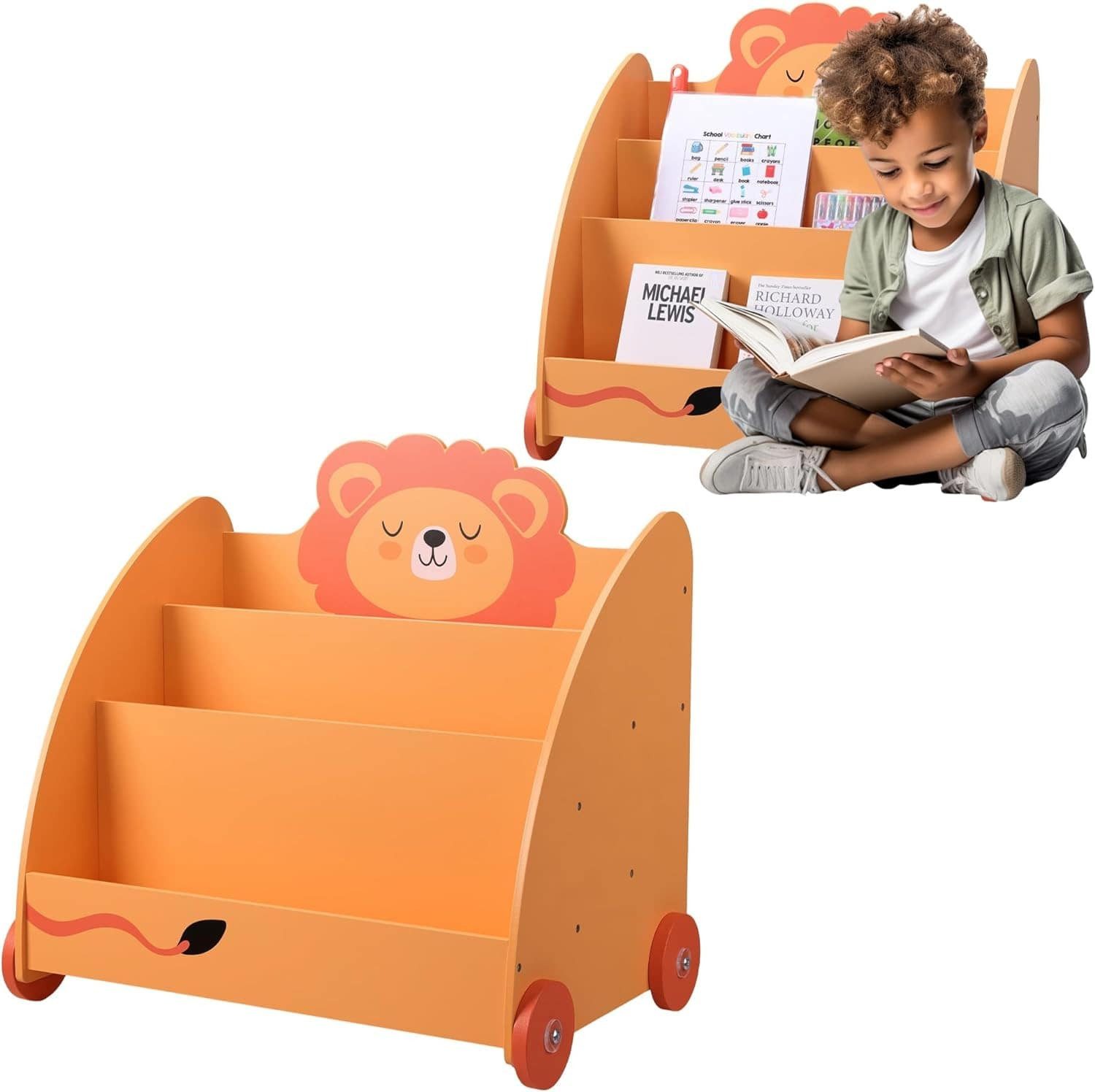 Bücherwand Bücherregal für Kinder - Kinderzimmer Regal für Bücher und Spielzeug