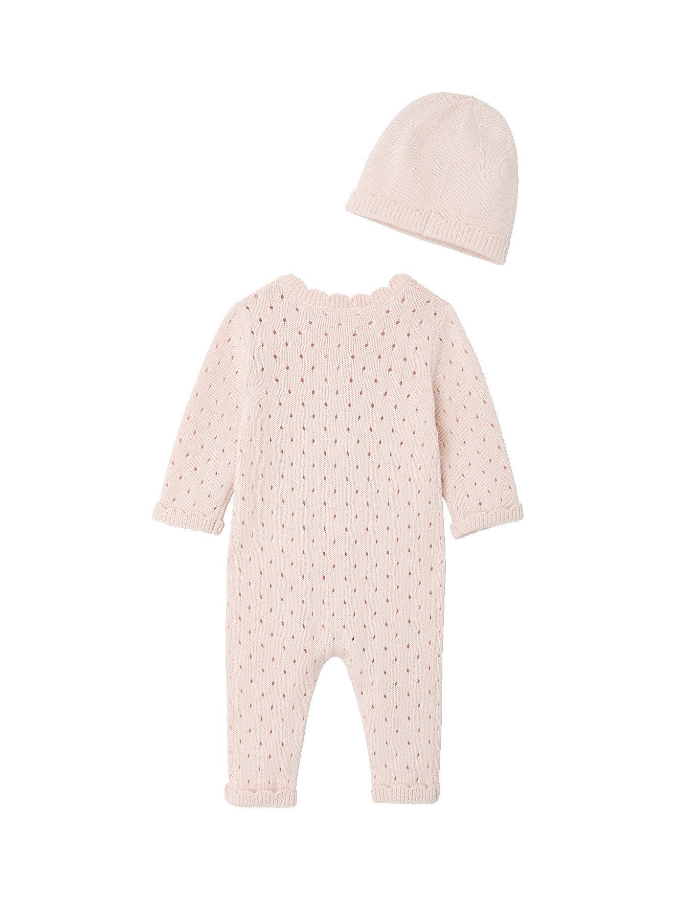 vertbaudet Jumpsuit Baby-Set mit Strickoverall und Mütze – Bild 4 von 5