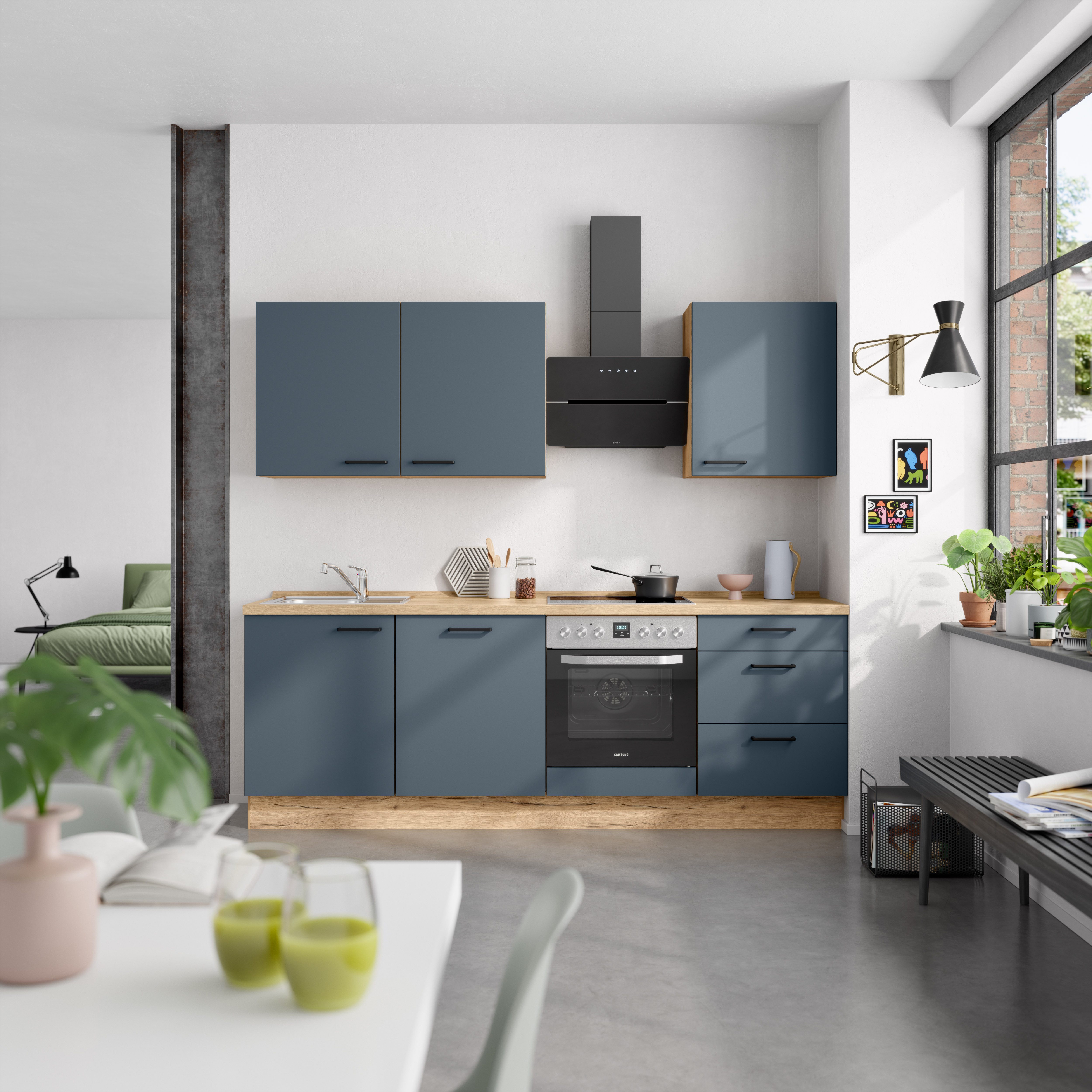 nobilia® Küchenzeile "Easytouch II", NEU: individuell anpassbar mit gratis Profi-Beratung, vormontiert, Breite 240 cm, Ausrichtung wählbar, wahlw. mit E-Geräten
