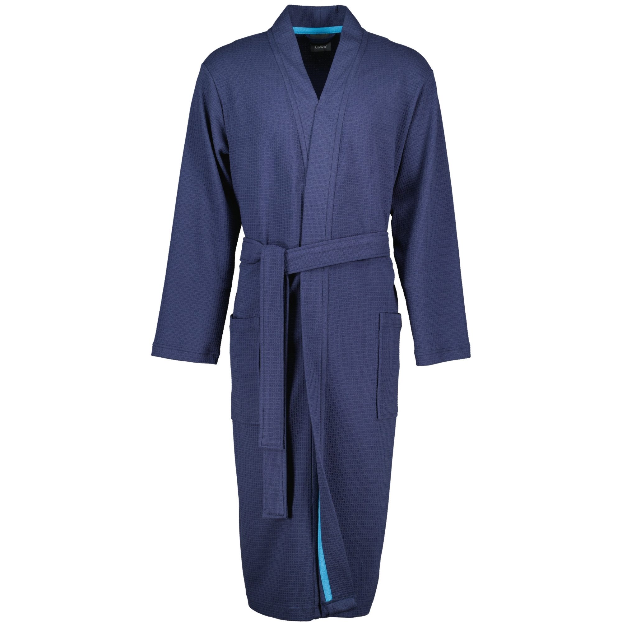 Cawö Home Herrenbademantel 816 Kimono Pique, Kimono, 100% Baumwolle, extraleicht