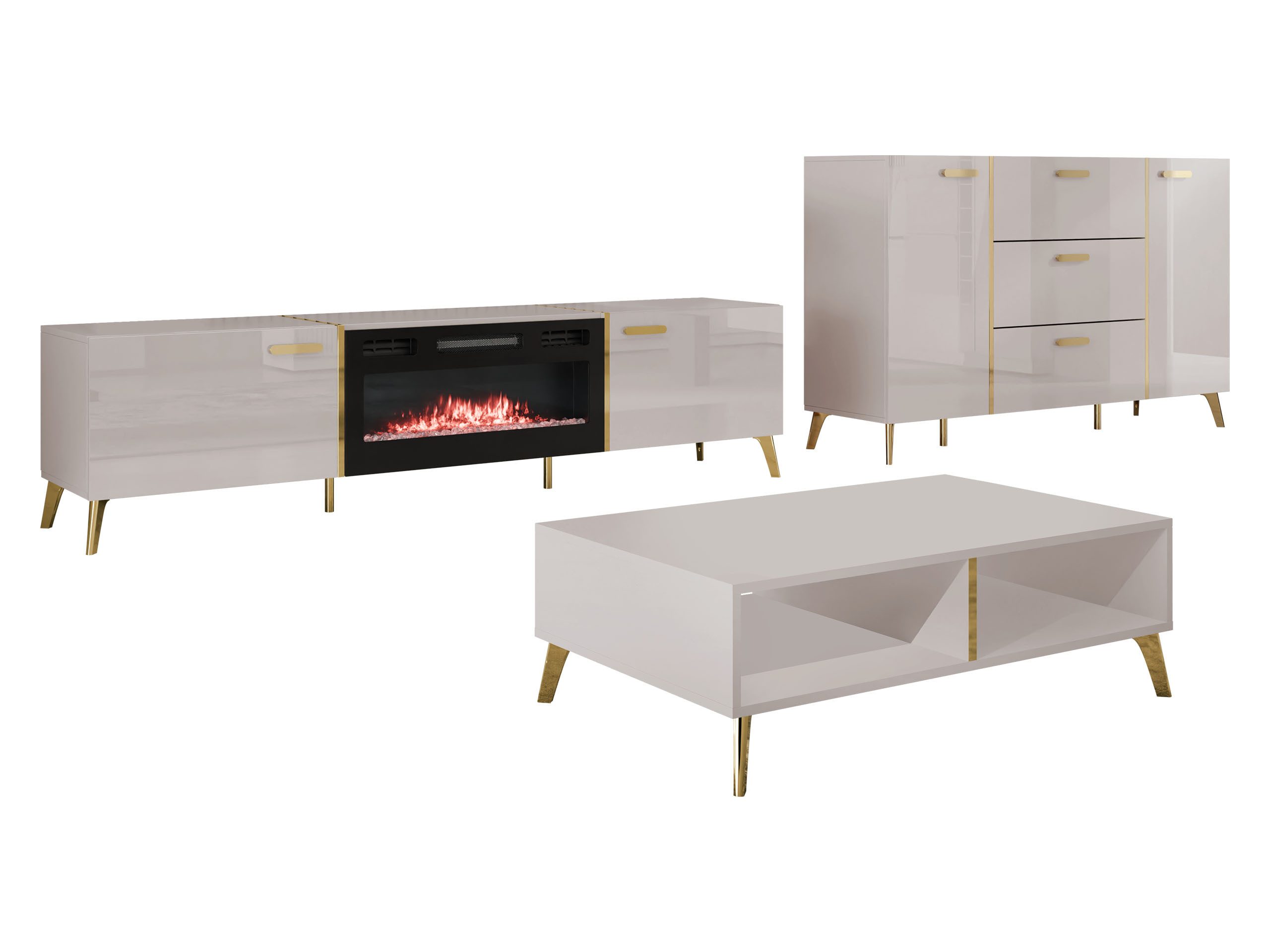 MIRJAN24 Wohnzimmer-Set Picru I, (3er-Set, Kommode, TV-Lowboard, Couchtisch günstig online kaufen