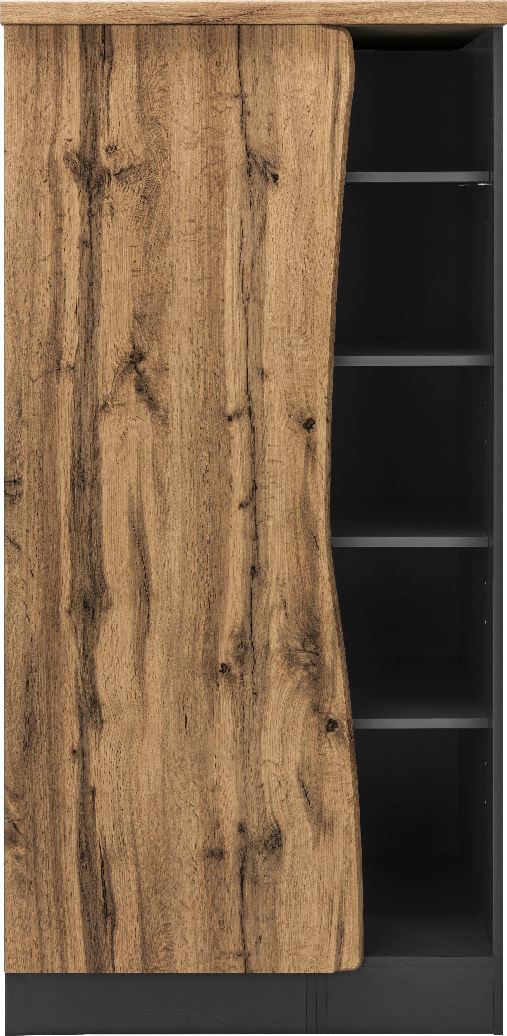 KOCHSTATION Midischrank KS-Bruneck Vorratsschrank >>Bruneck<< 90 cm breit, hochwertige MDF-Fronten