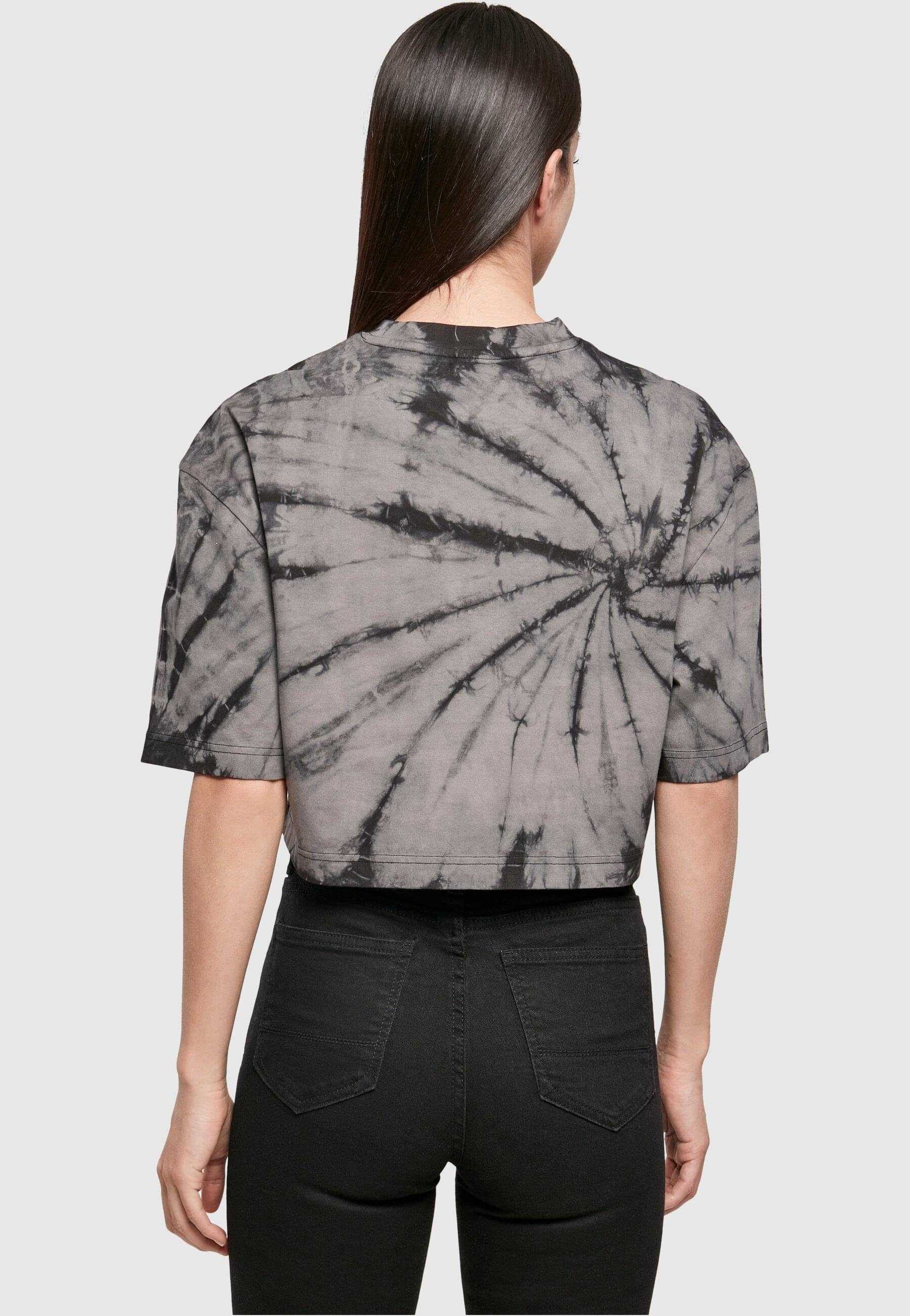 (1-tlg) black/asphalt Damen Kurzarmshirt Oversized Tee URBAN Ladies Dye CLASSICS Tie Cropped