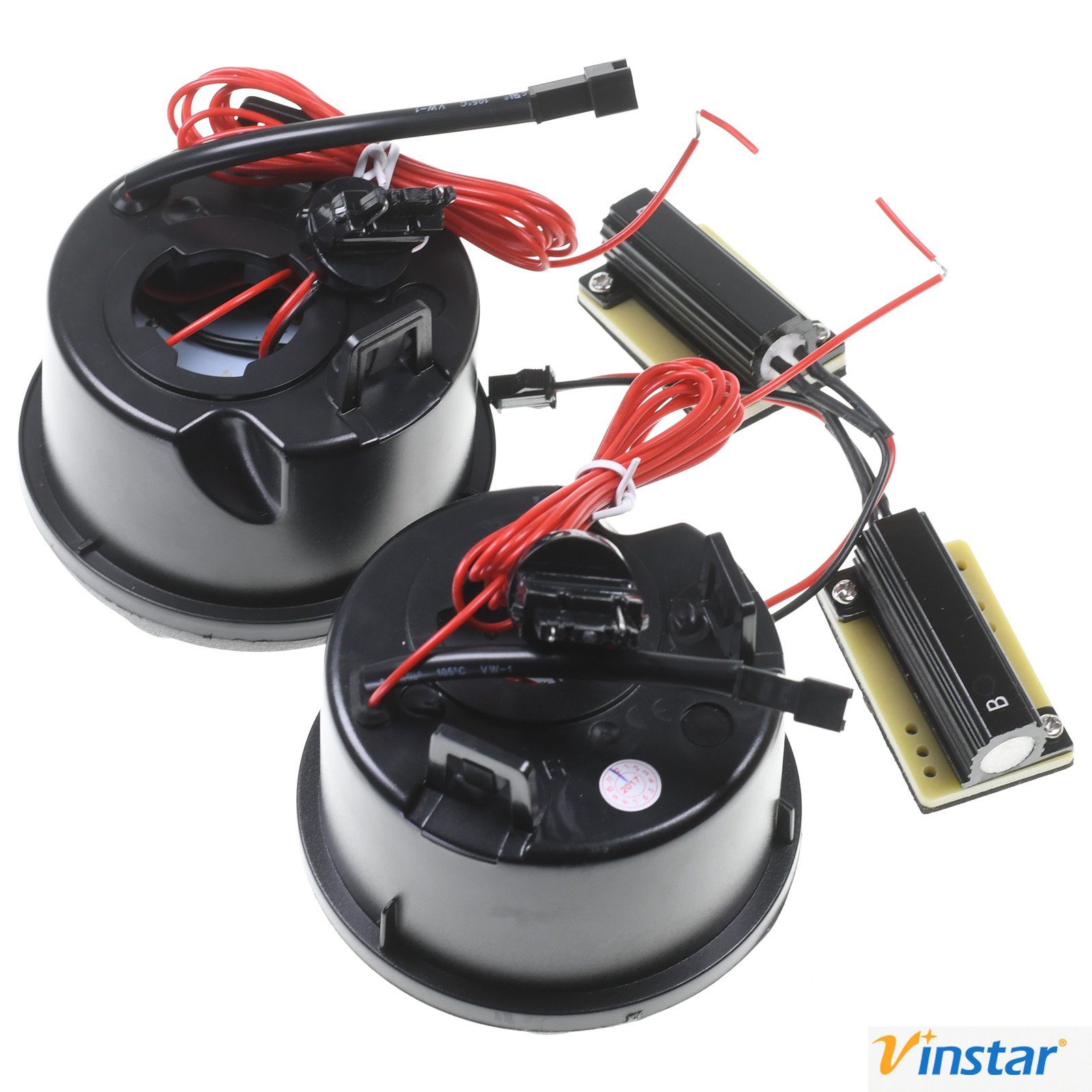Vinstar KFZ-Ersatzleuchte 2X LED SMOKE Rauchglas LED Front Blinker Standlicht für JEEP, JEEP Wrangler JK 2007-2015