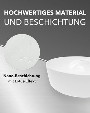 ART OF BAAN Aufsatzwaschbecken Design-Aufsatz Waschbecken in hochglanz weiß, 590 x 390 x 220 mm, Nano Beschichtung