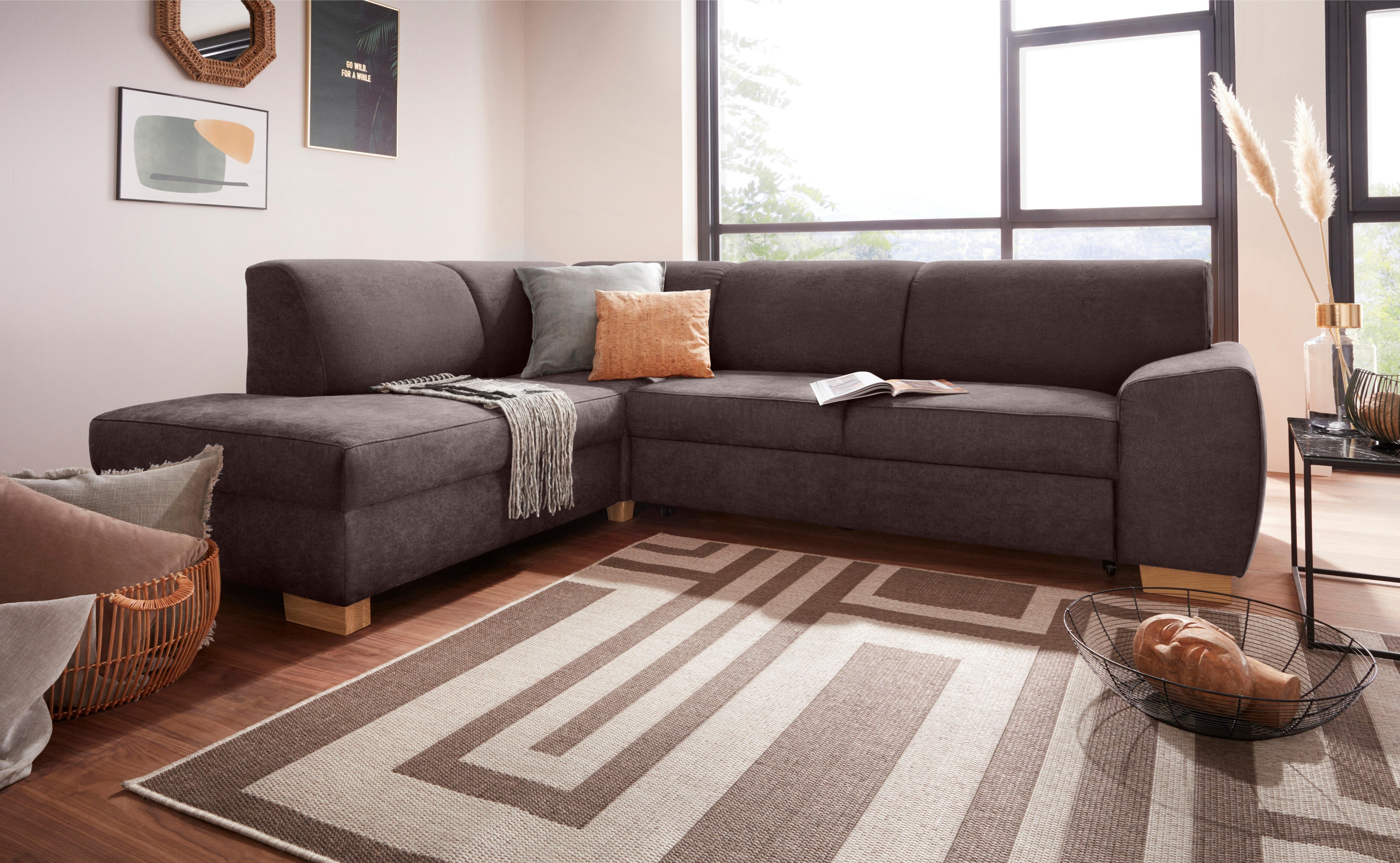 DOMO collection Ecksofa Incanto kubische Formensprache, komfortabel, L-Form, wahlweise mit Bettfunktion