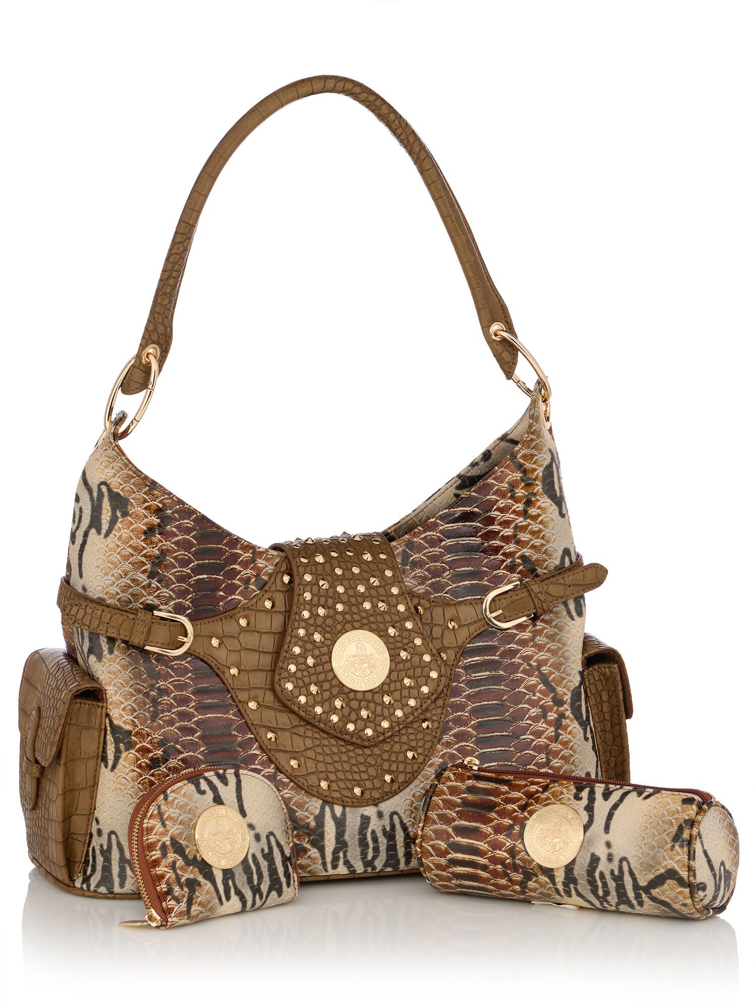 Stars from Heaven Handtasche Bag (3-tlg), Hochwertiges Set aus Handtasche, Geldbörse & Kosmetiktasche