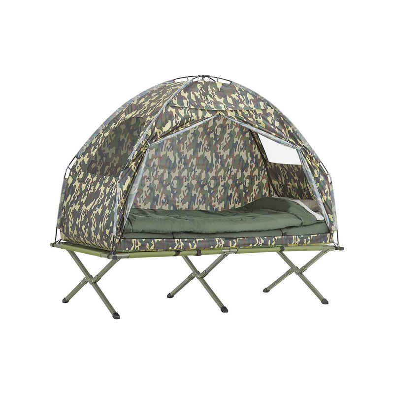 SoBuy Feldbett OGS32 Campingzelt 4in1-Zelt mit Campingliege Schlafsack Luftmatratze