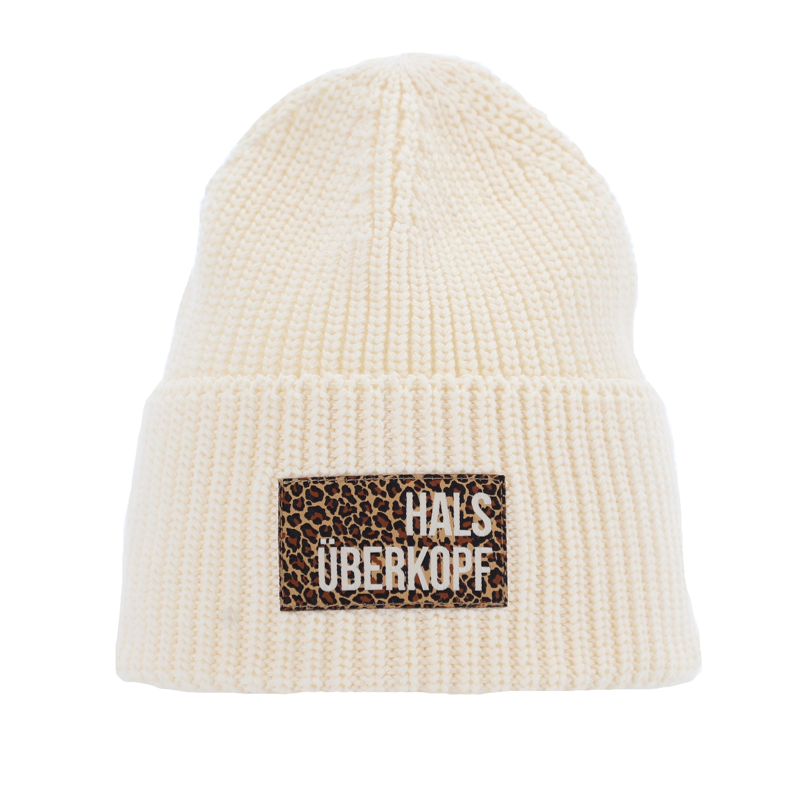 halsüberkopf Accessoires Strickmütze mit Leo-Badge und günstig online kaufen