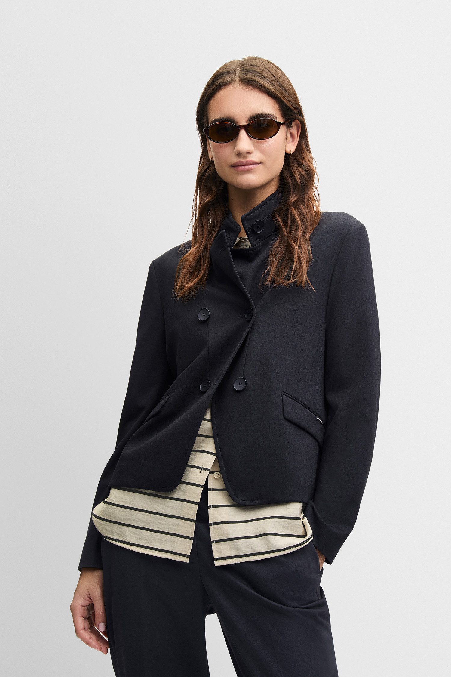 Cinque Kurzblazer CILOKO Stehkragen, taillierter Schnitt, elastischer Mater günstig online kaufen