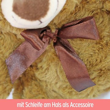 BEMIRO Tierkuscheltier Teddybärchen mit Schleife "Motti" - ca. 18 cm